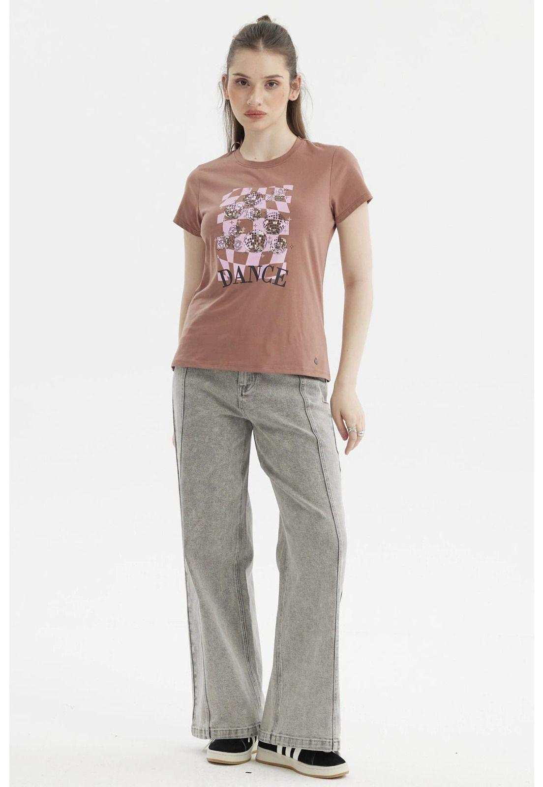 Polera Mujer Básica Café-3