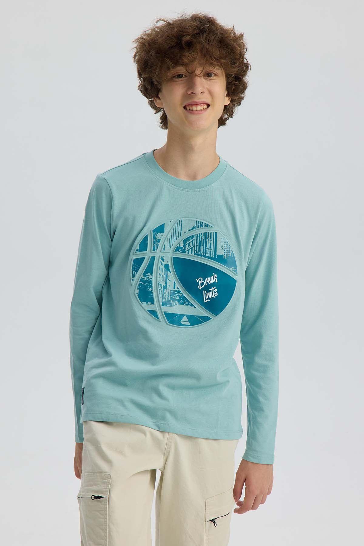 Polera Niño Print 3D Verde-0