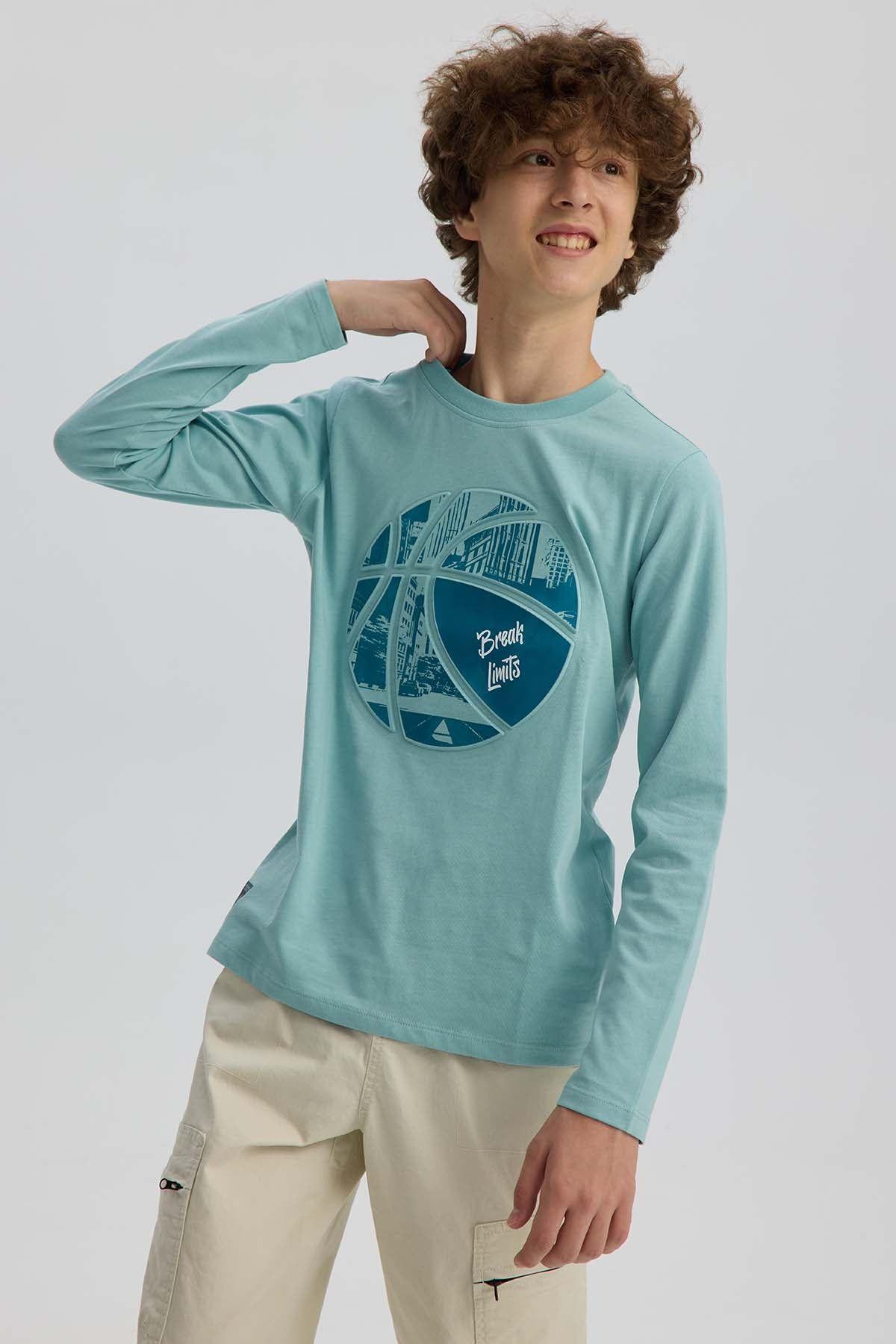 Polera Niño Print 3D Verde-1
