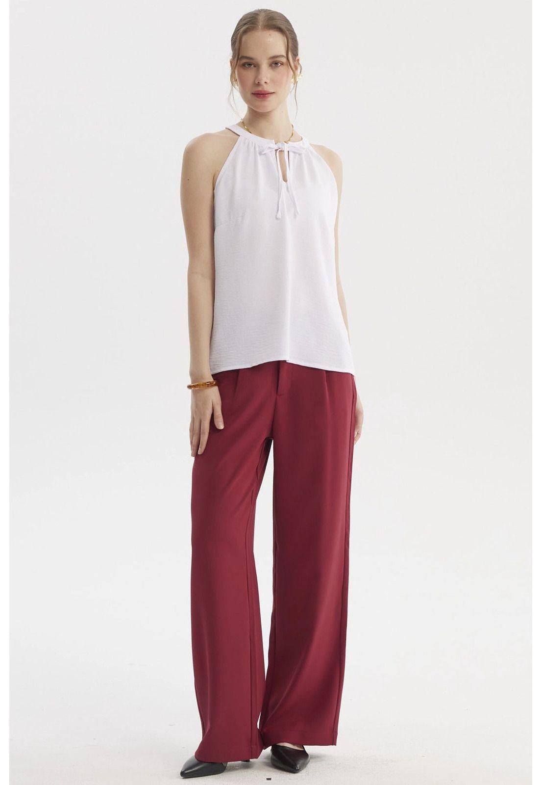 Blusa Mujer Escote Cruzado Blanco-3