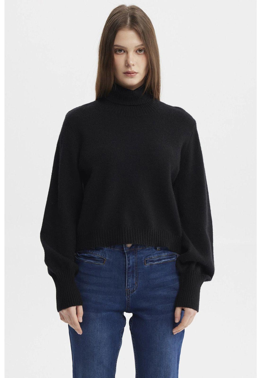 Sweater Mujer Chenille Negro - lV-0