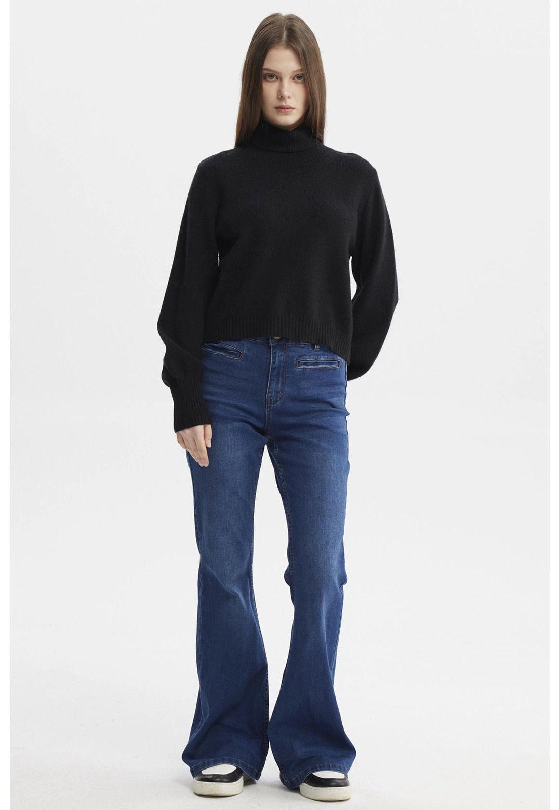 Sweater Mujer Chenille Negro - lV-3