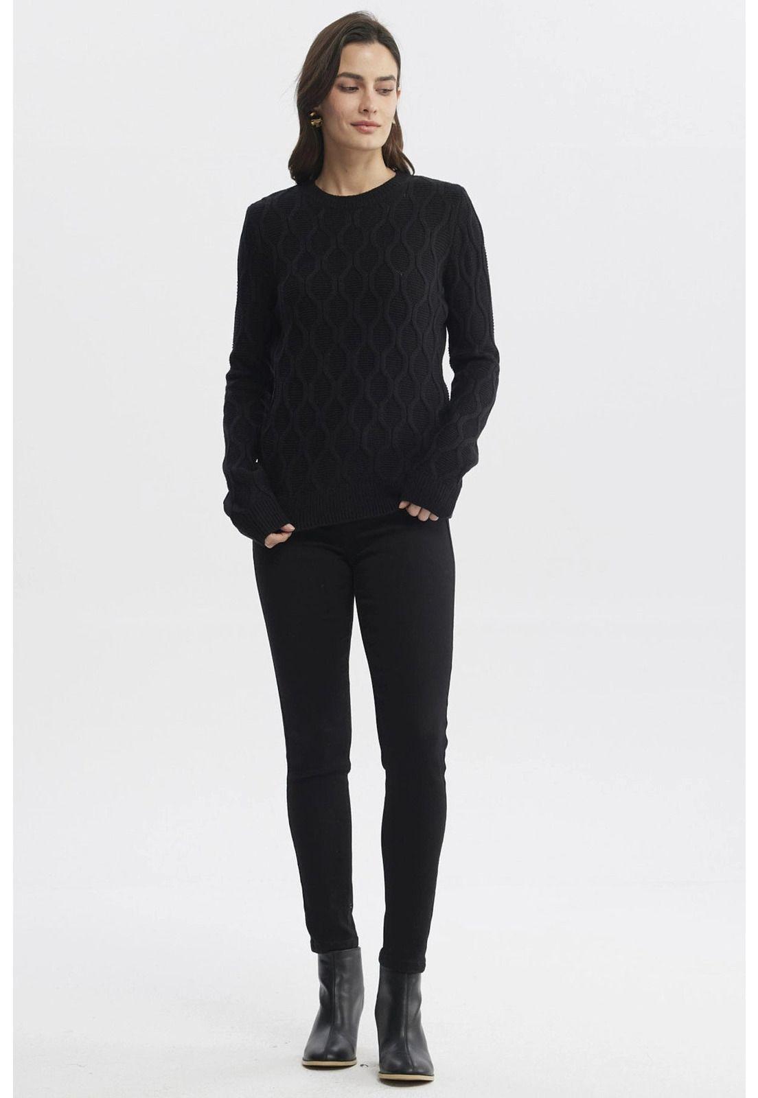 Sweater Mujer Casual Negro - lV-3
