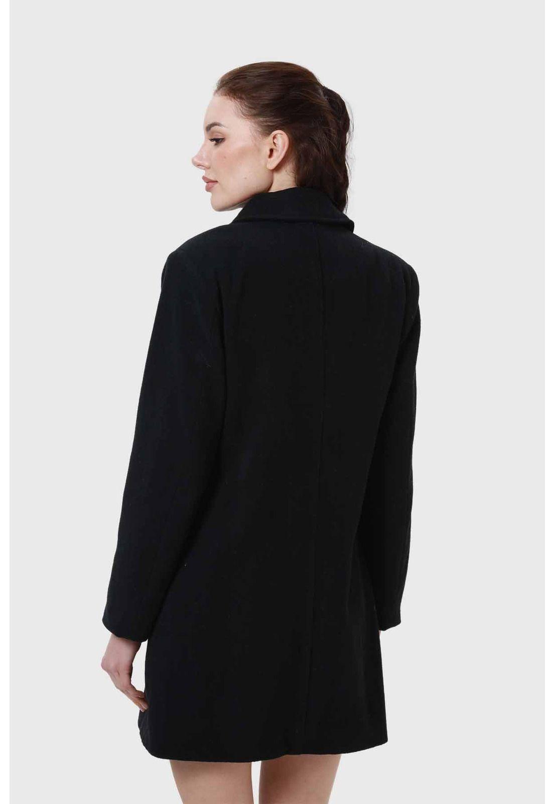 Abrigo Mujer Paño Negro-2