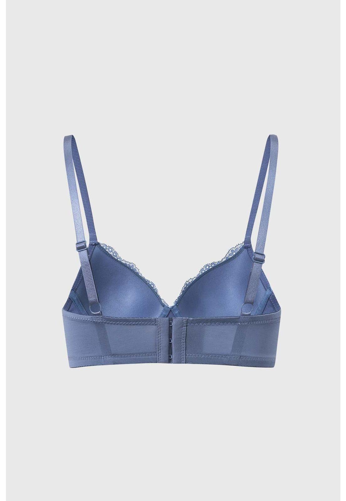 Sostén Mujer Copa Soft Encaje Superior Gris Oscuro-1