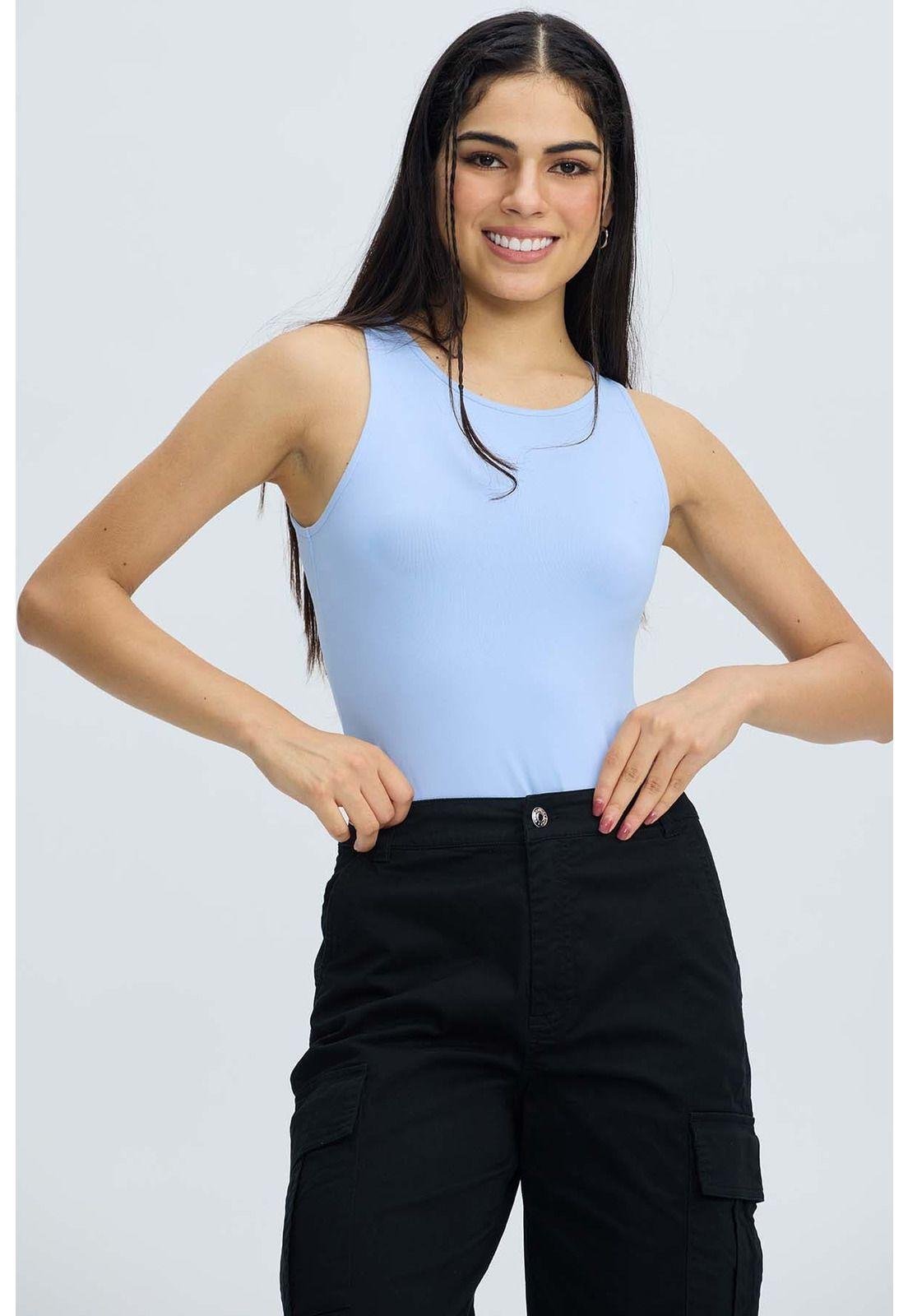 Polera Mujer Body Celeste-2