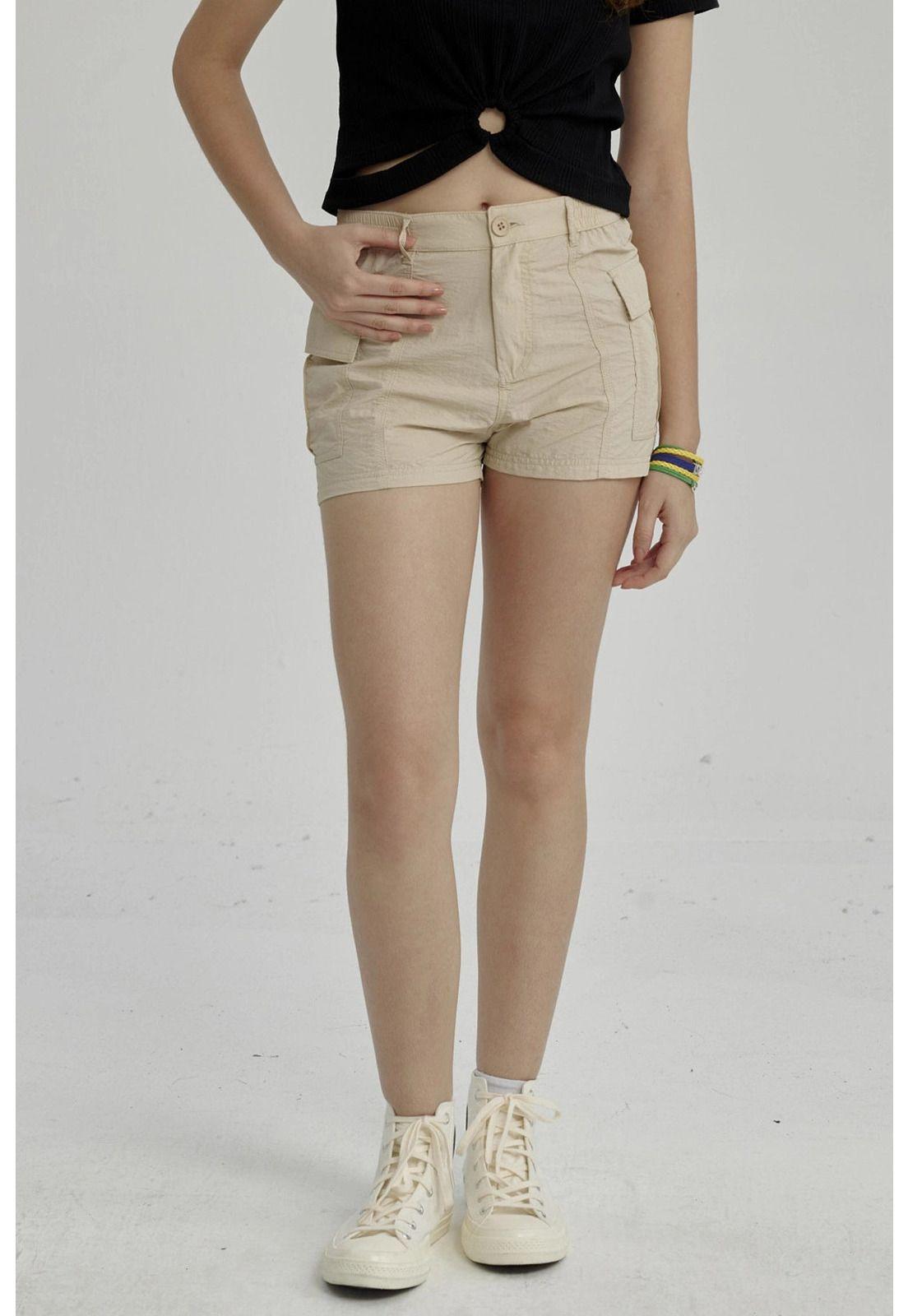 Short Niña Cargo Taslan Beige-0