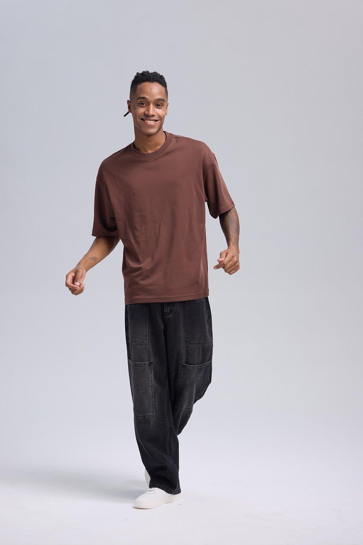 Jeans Hombre Relajado Con Parche Negro-3
