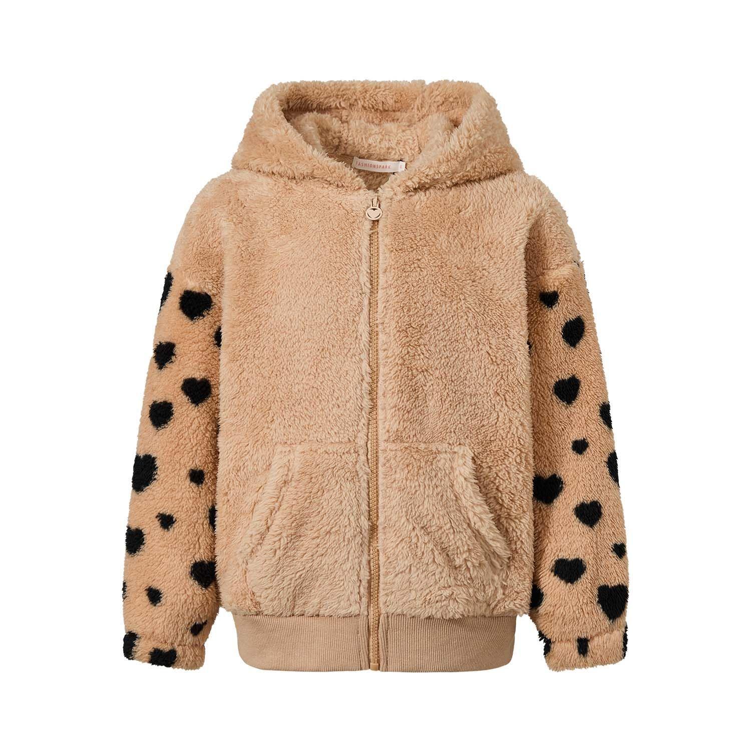 Polar Niña Peludo Con Print Manga Beige-0