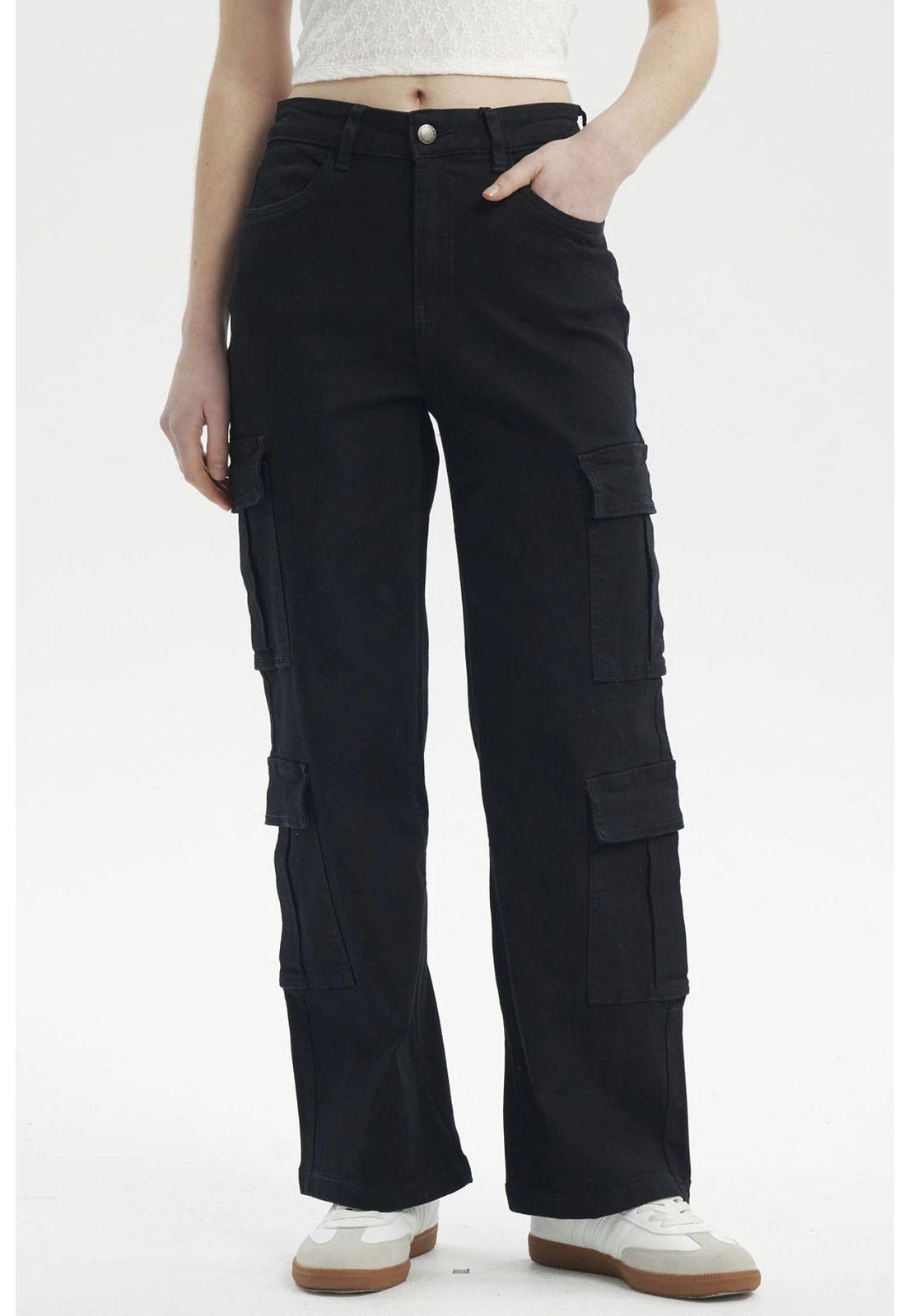 Jeans Mujer Calce Recto Negro - Vlll-0