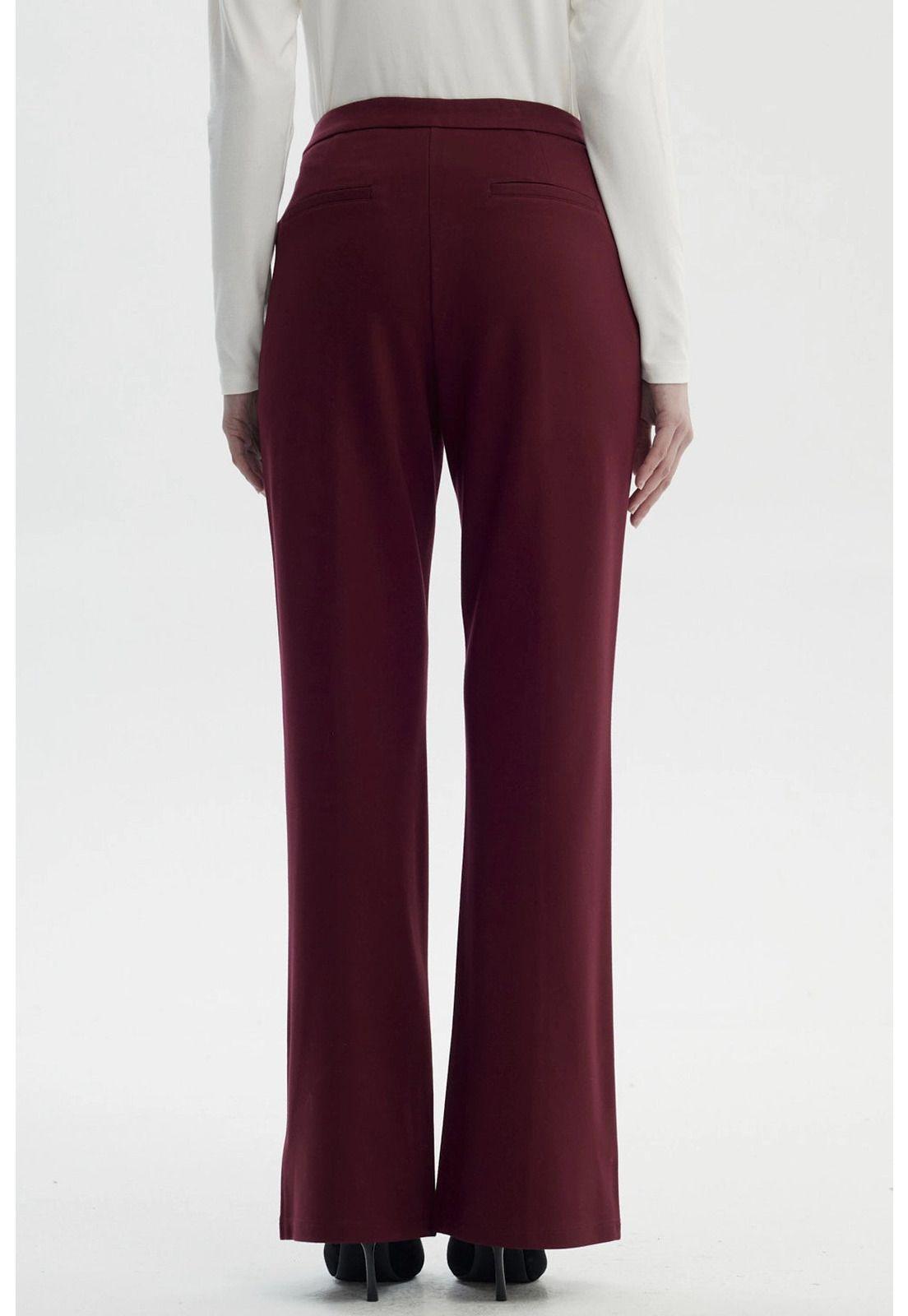 Pantalón Mujer Flare Burdeo-2