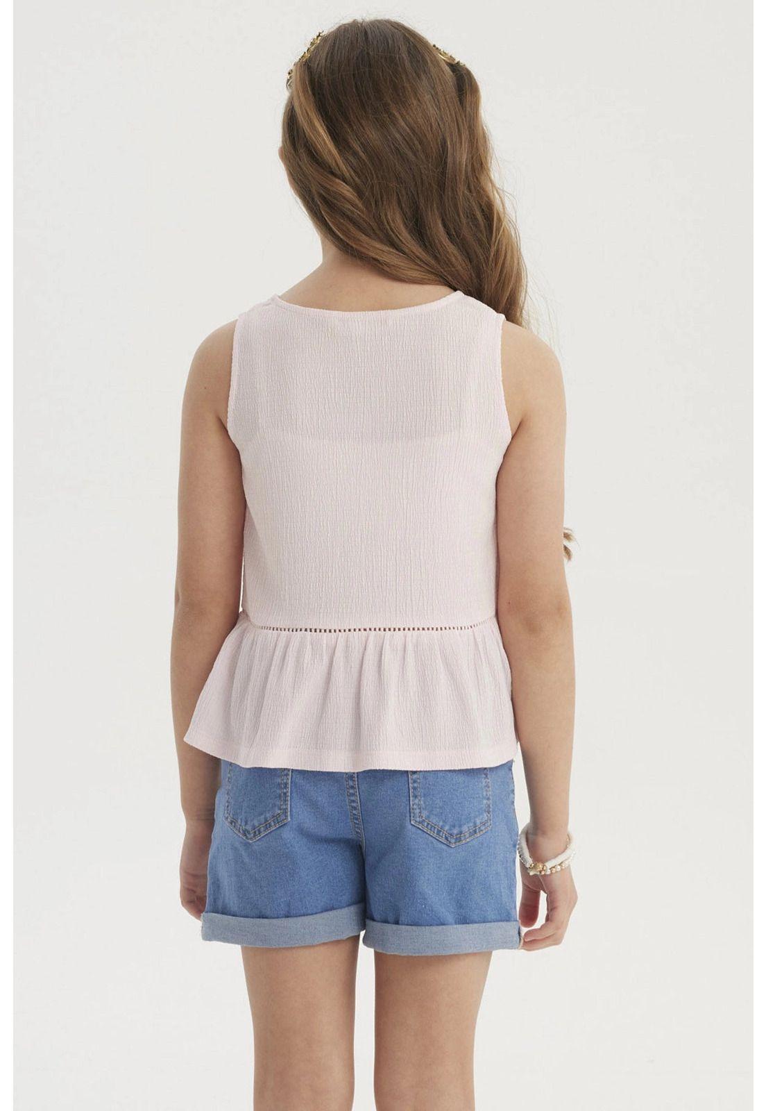 Polera Niña Con Cintas Rosado-1