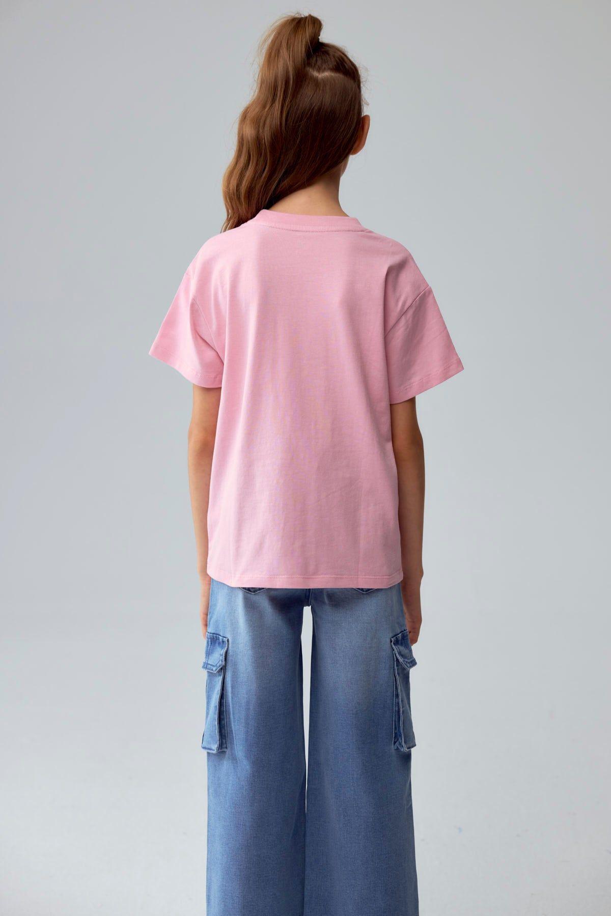 Polera Niña Con Glitter Rosado-2