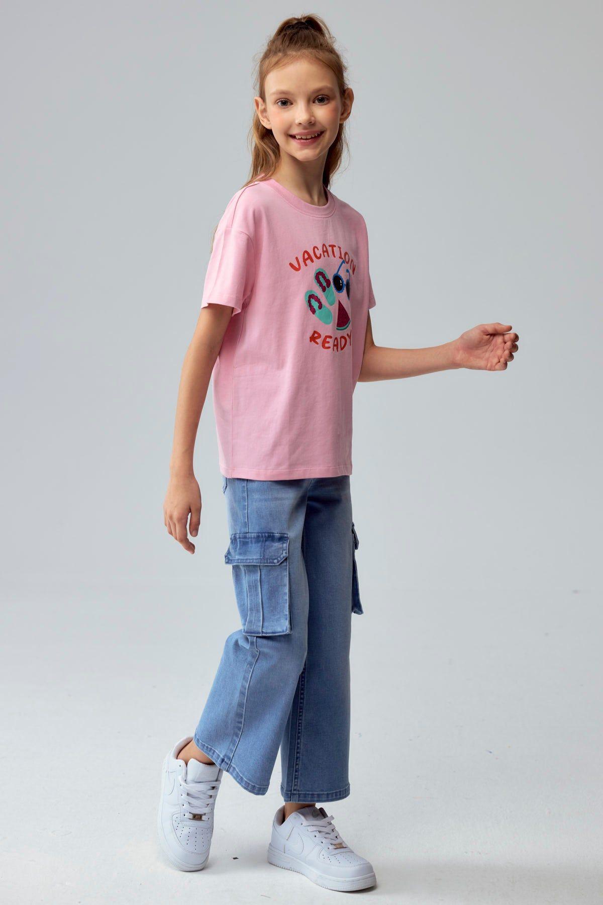 Polera Niña Con Glitter Rosado-3