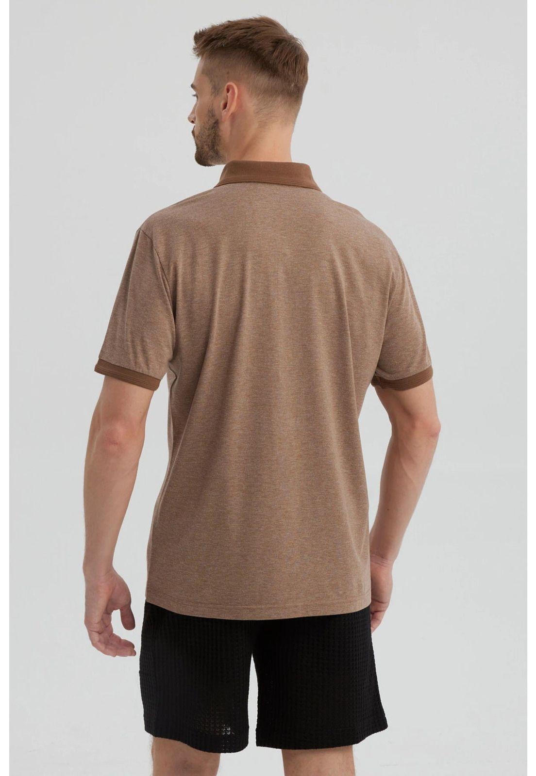 Polera Hombre Con Contraste Beige-2