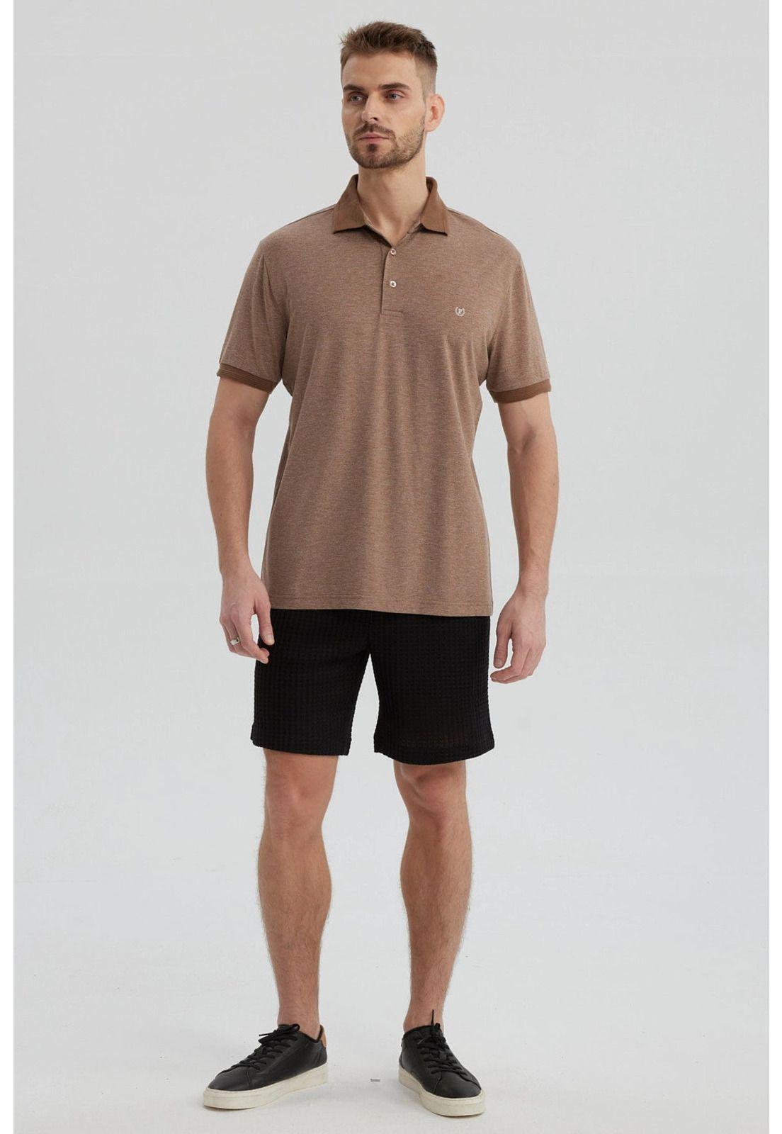 Polera Hombre Con Contraste Beige-3