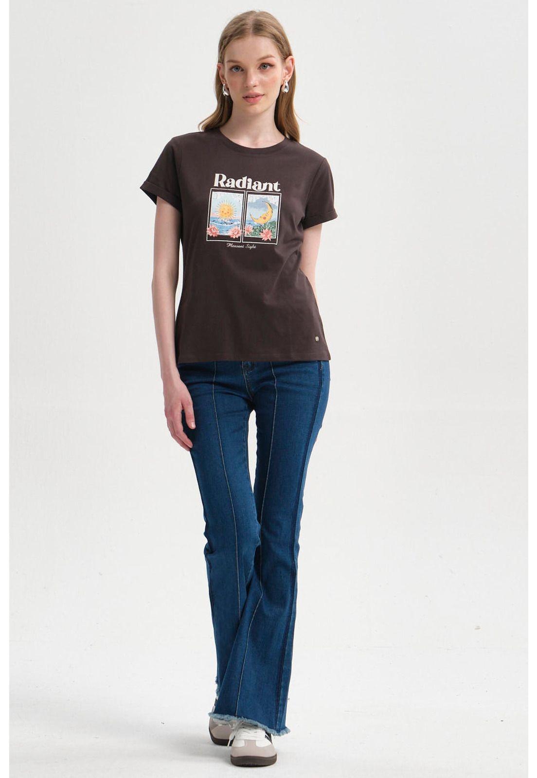 Polera Mujer Gráfica Roll Up Gris Marengo-3