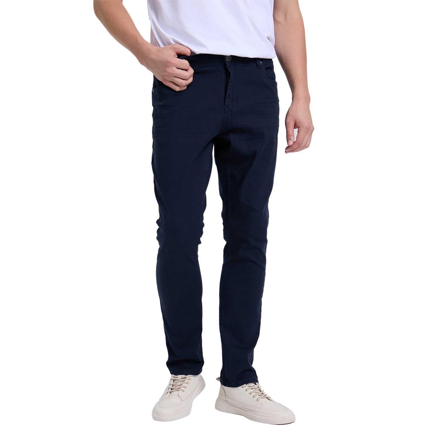 Jeans Hombre Slim Color Azul Marino-0