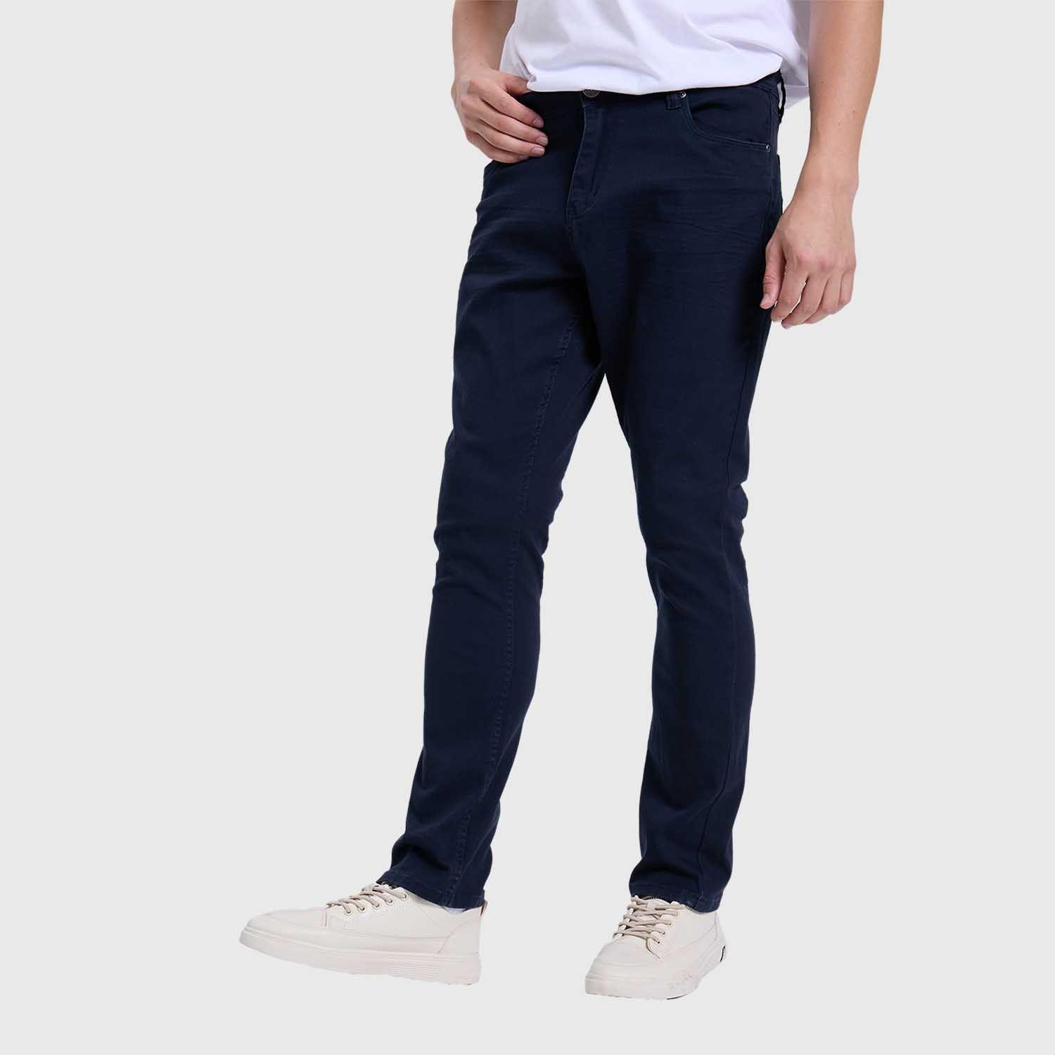 Jeans Hombre Slim Color Azul Marino-1