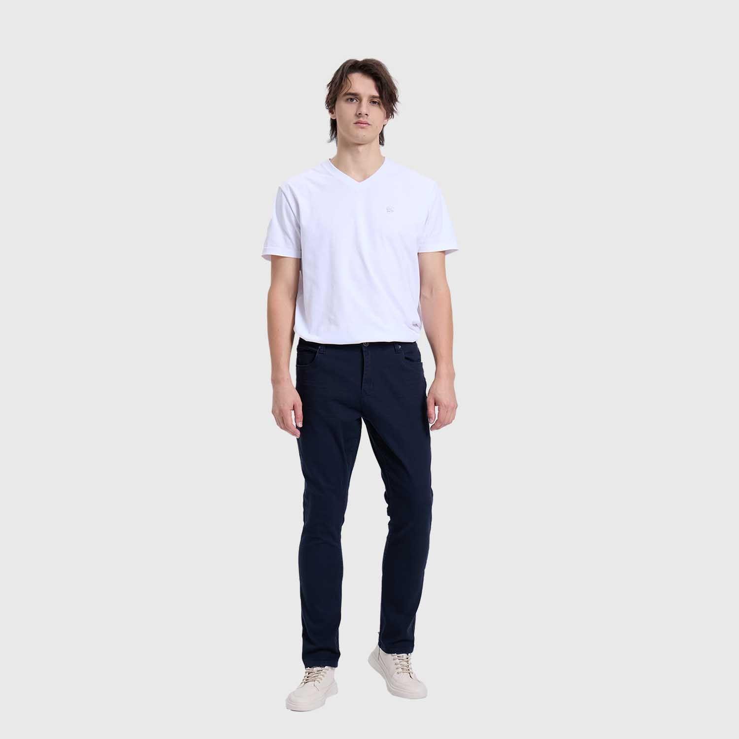 Jeans Hombre Slim Color Azul Marino-3