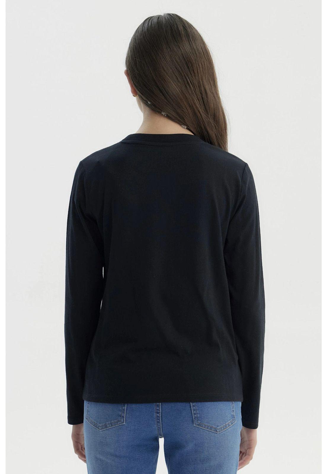 Polera Niña Básica Teen Negro - ll-2