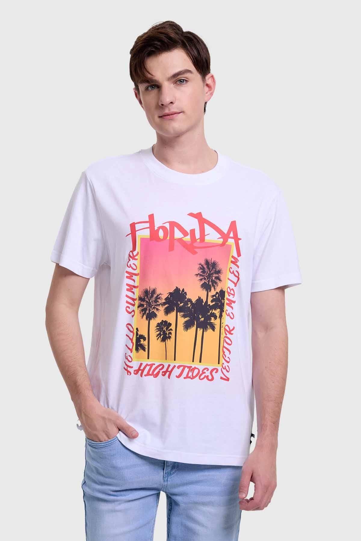 Polera Hombre Print Blanco-0