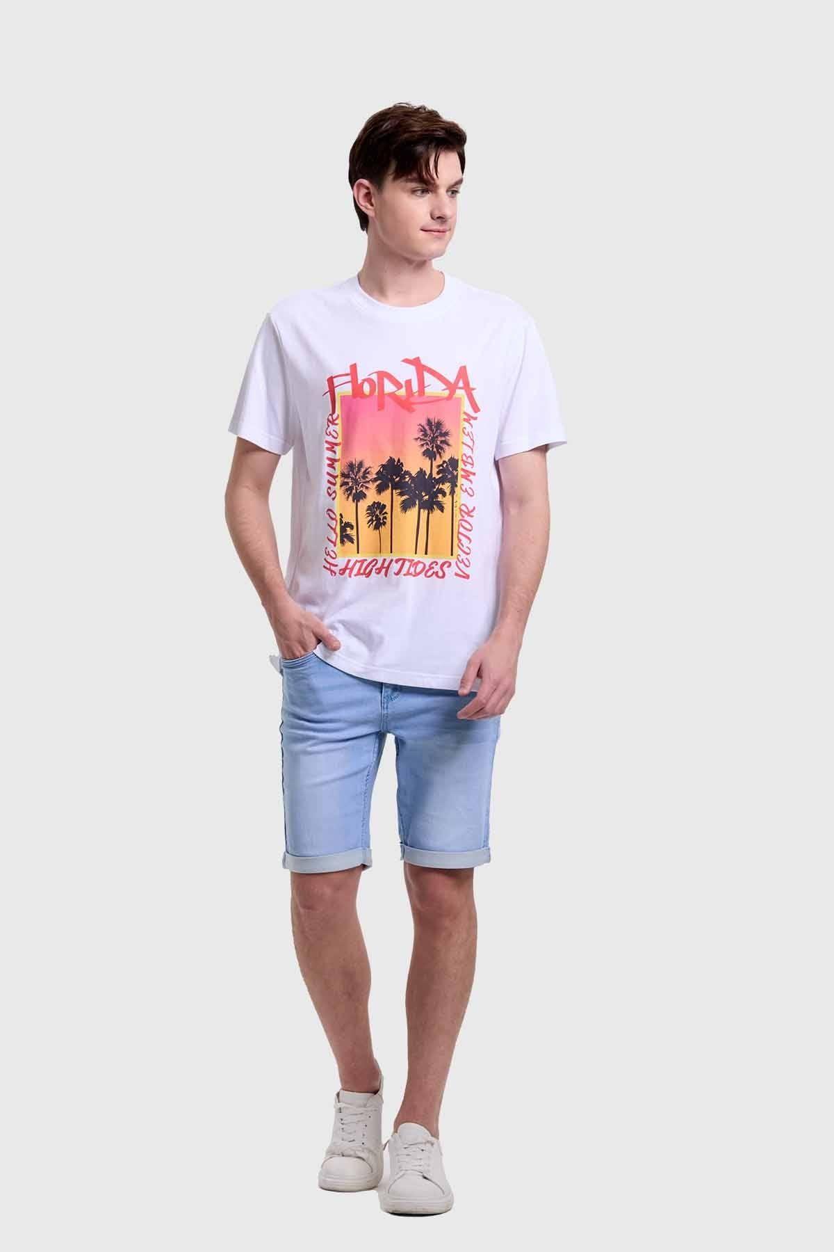 Polera Hombre Print Blanco-3
