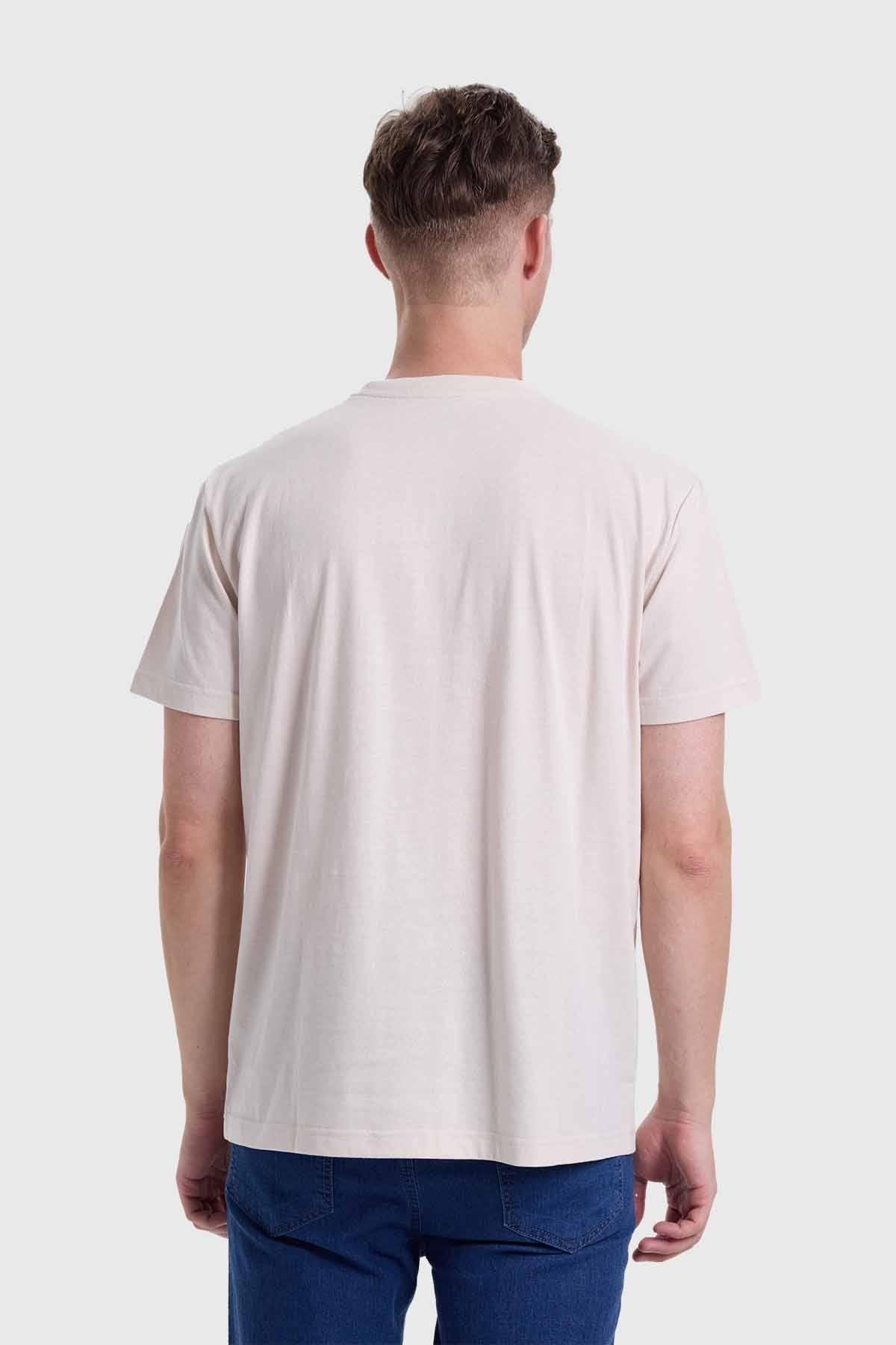 Polera Hombre Cuello V Básica Beige-2