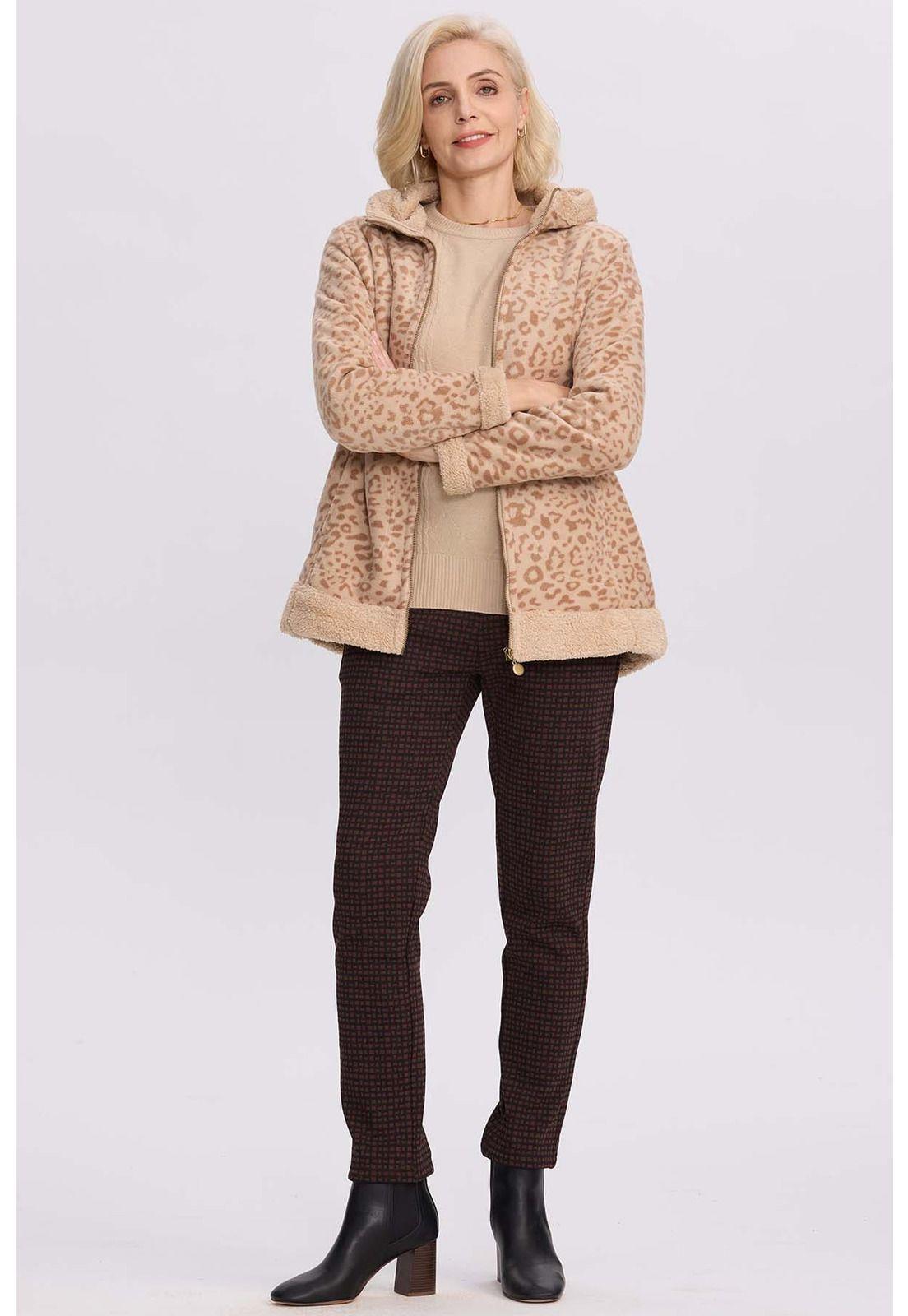 Polar Mujer Estampado Beige-3