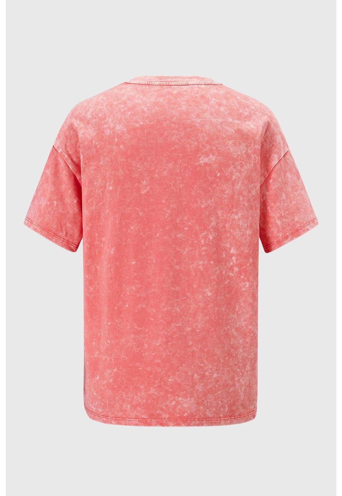 Polera Niña Oversize Larga Coral-1
