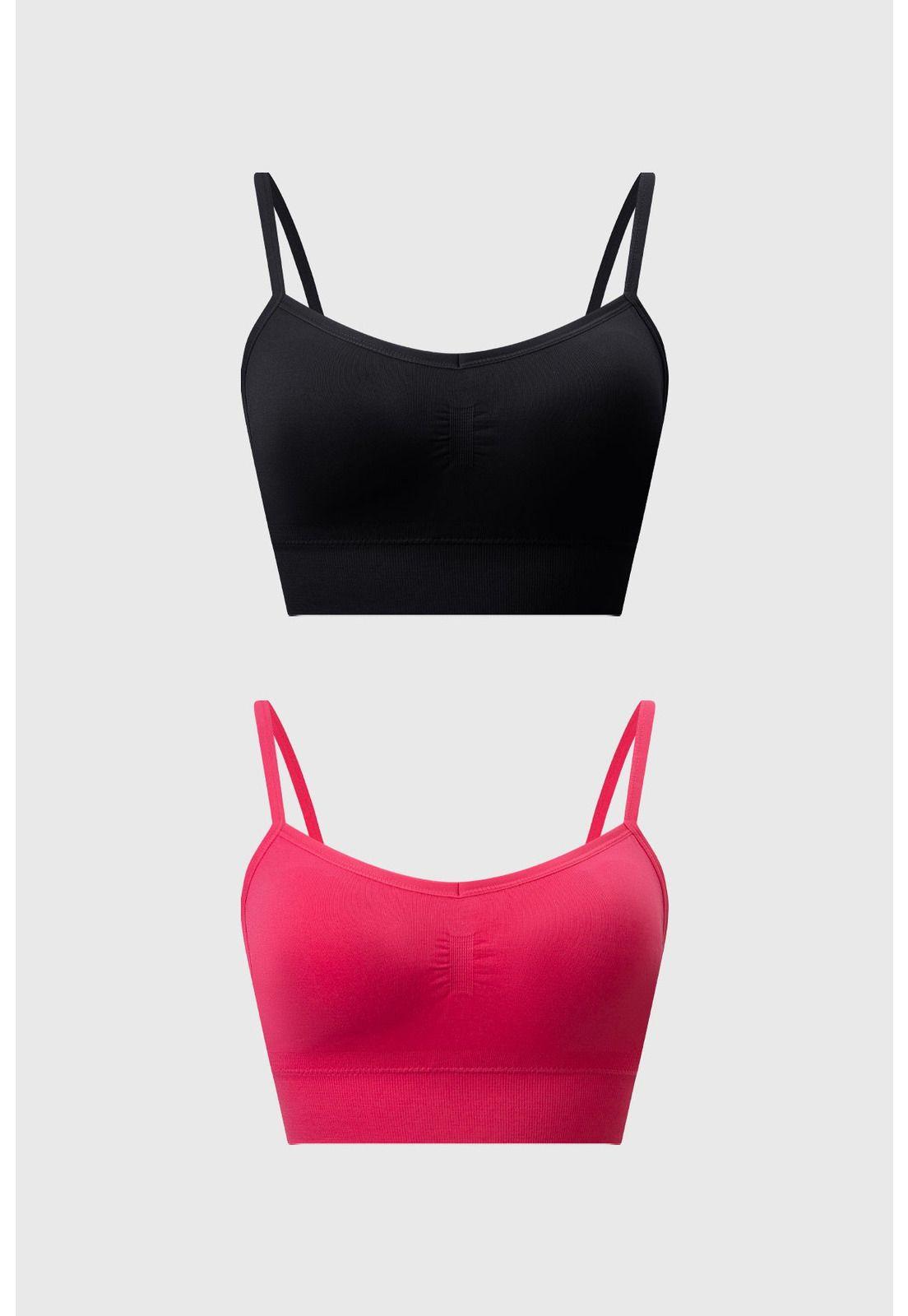 Sostén Mujer Bipack Peto Liso Fucsia- ll-0