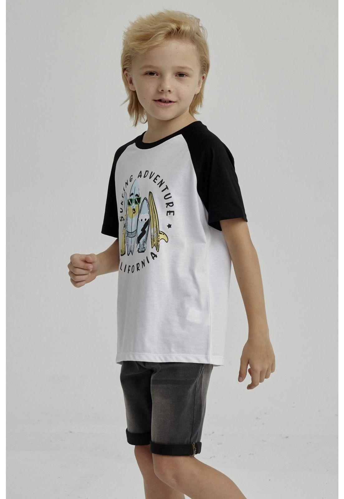 Polera Niño Raglan Print Negro-5