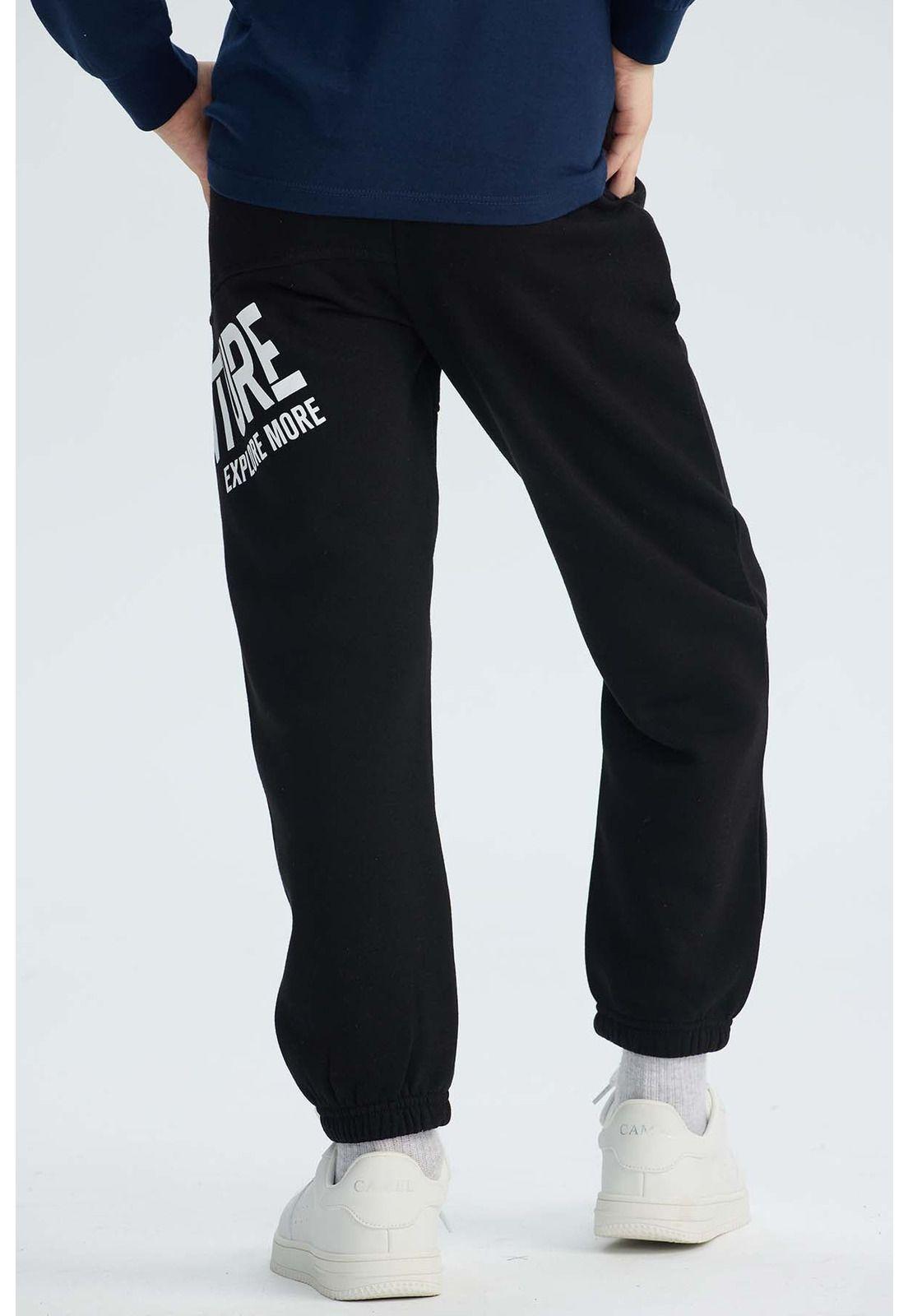 Pantalón Buzo Niño Print Negro-2