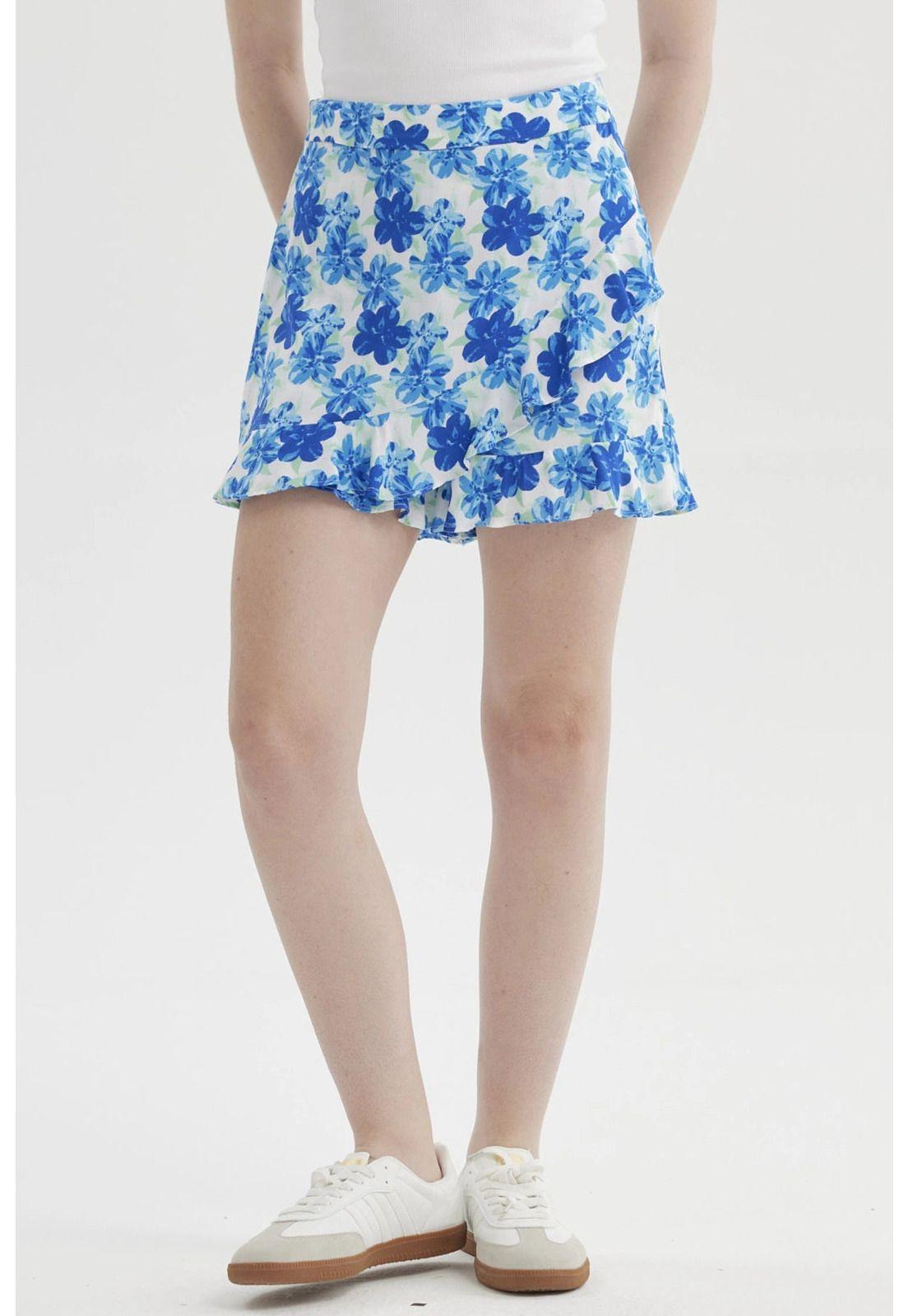 Short Mujer Print Azul-4