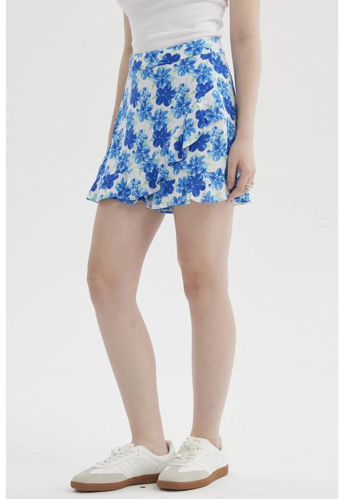 Short Mujer Print Azul-5