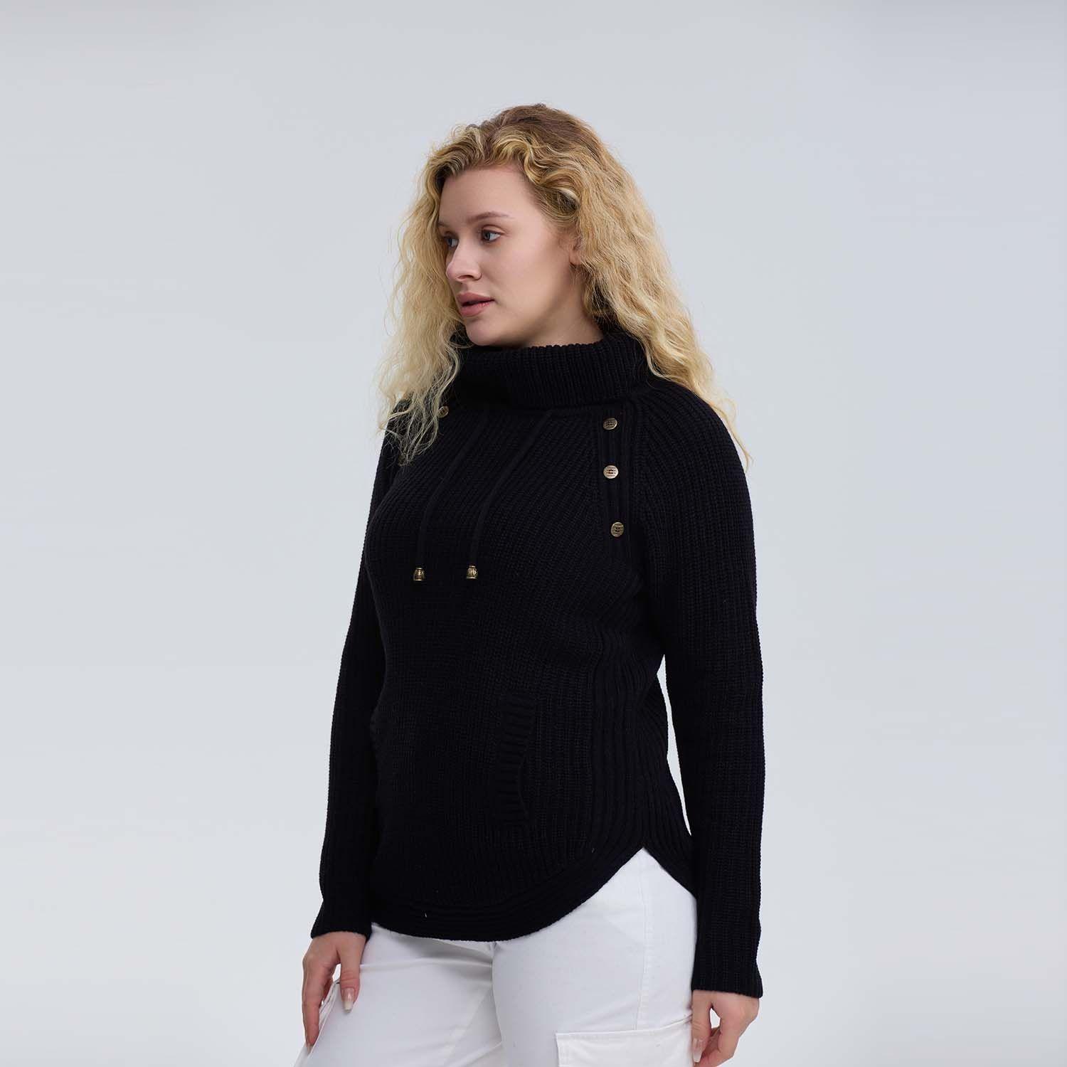 Sweater Mujer Tejido Negro-1