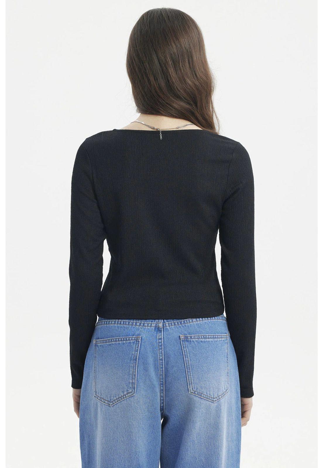 Polera Mujer Cuello Asimétrico Negro - lll-2