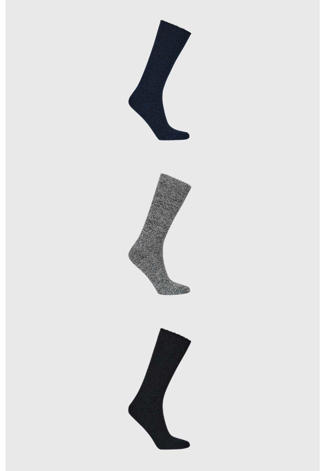 Calcetín De Vestir Hombre Tripack Celeste-0