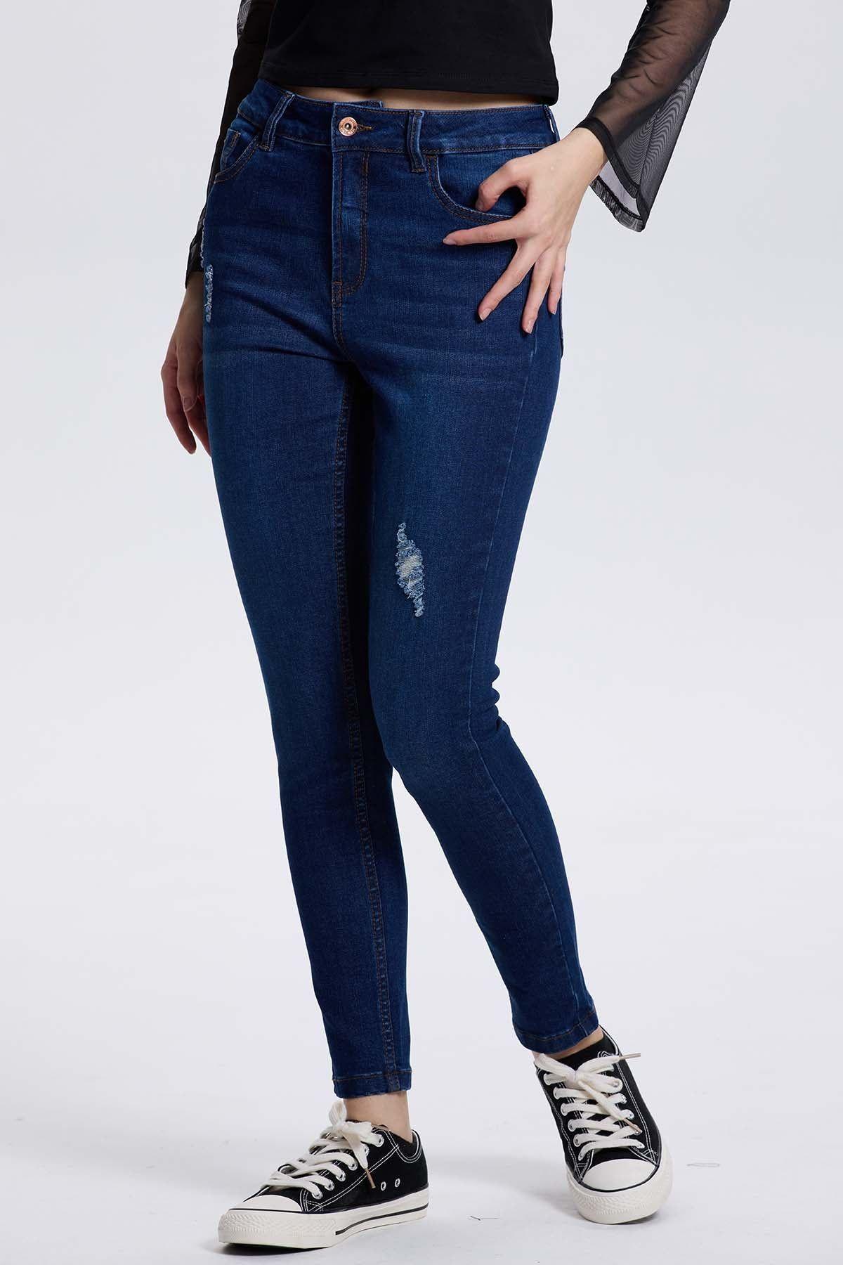 Jeans Mujer Lia Super Skinny Azul Oscuro-1