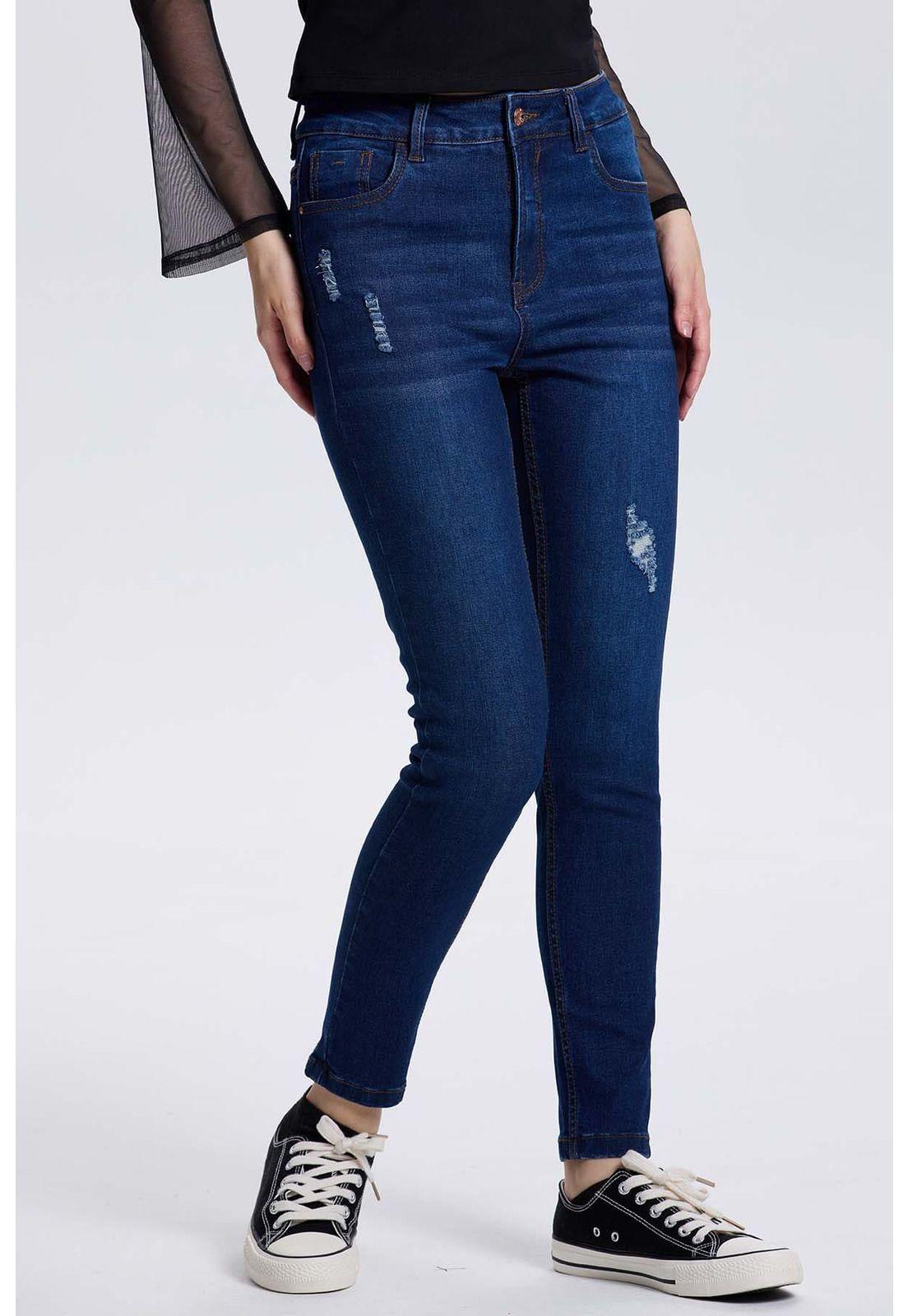 Jeans Mujer Lia Super Skinny Azul Oscuro-0