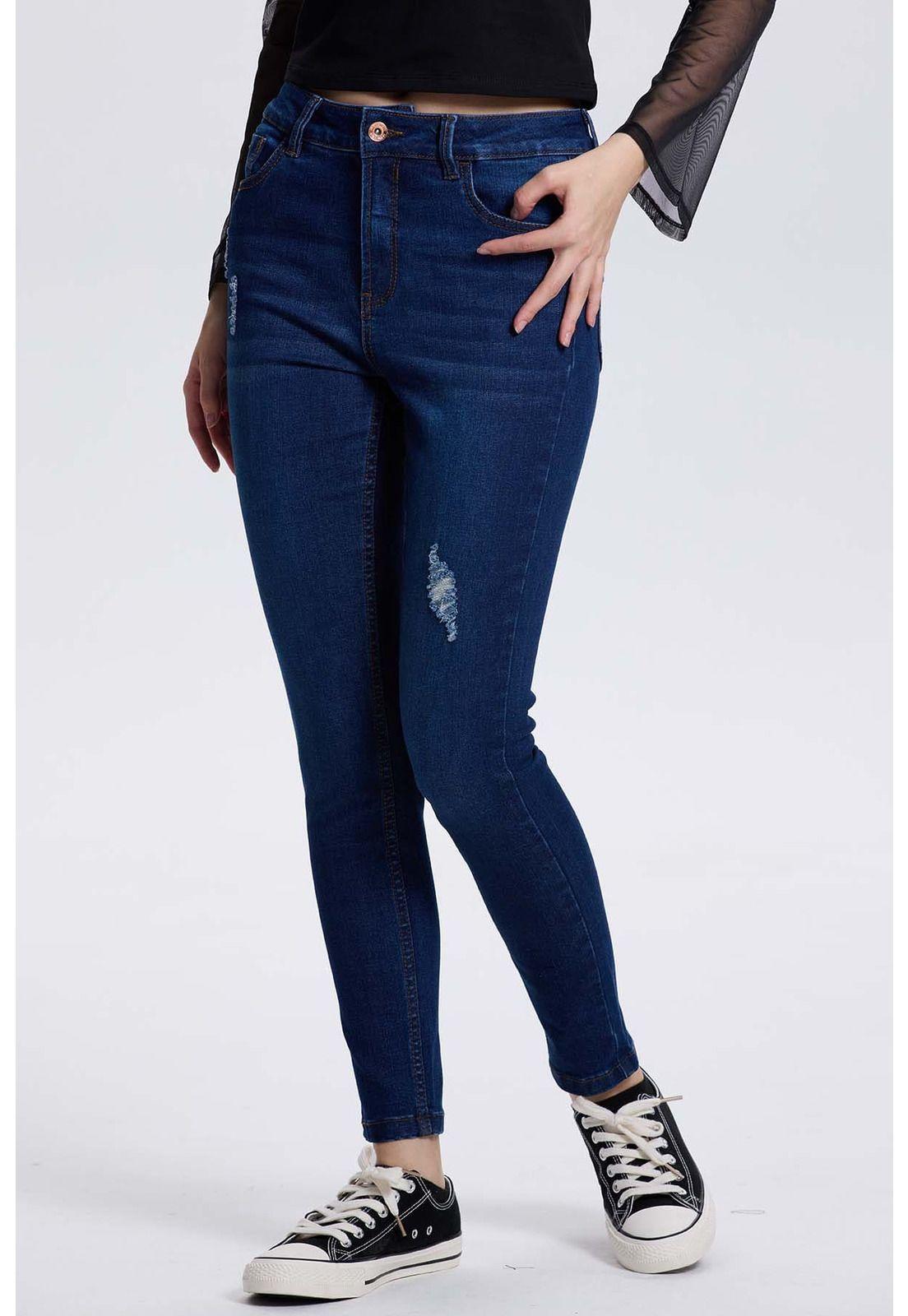 Jeans Mujer Lia Super Skinny Azul Oscuro-1