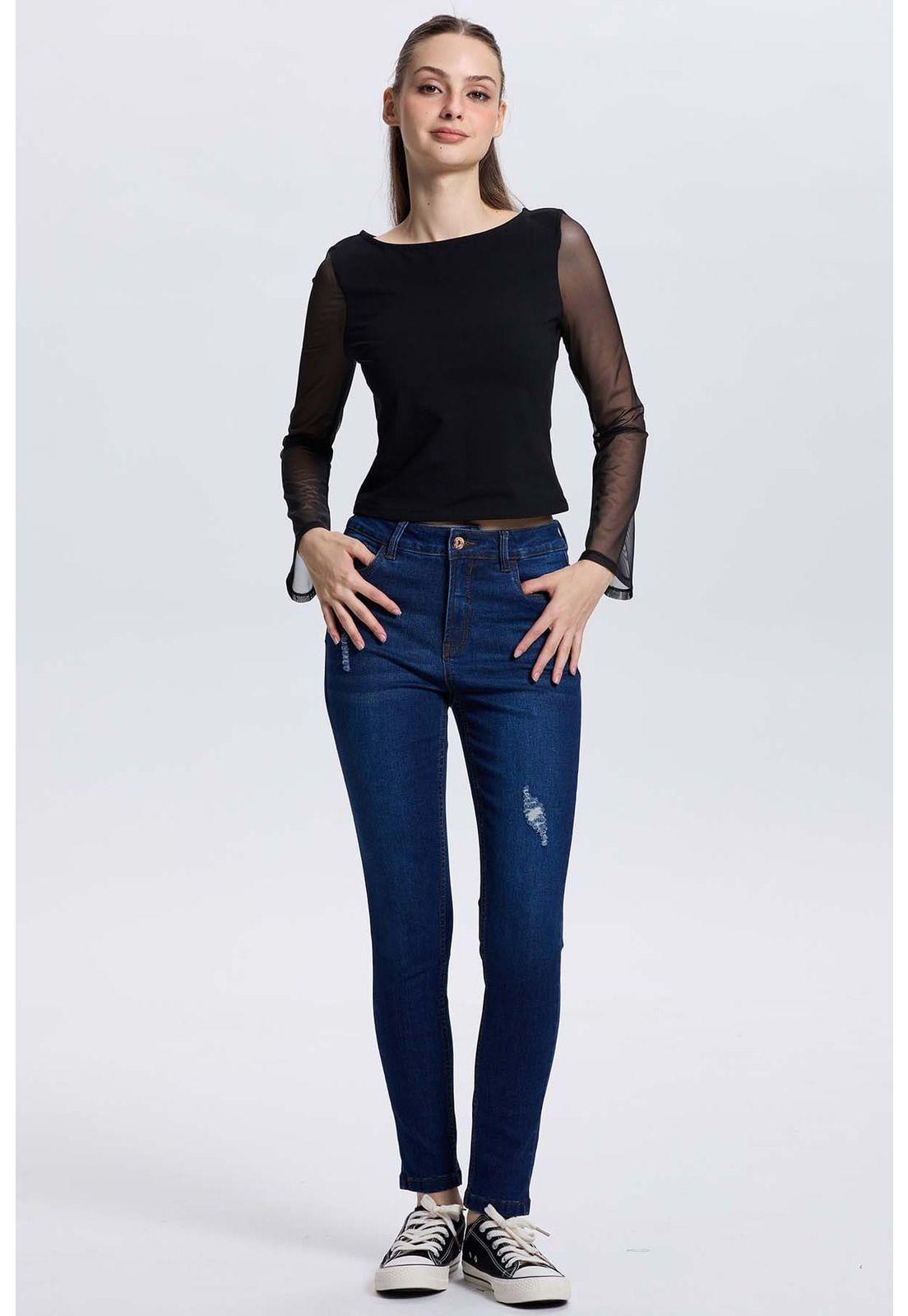 Jeans Mujer Lia Super Skinny Azul Oscuro-3