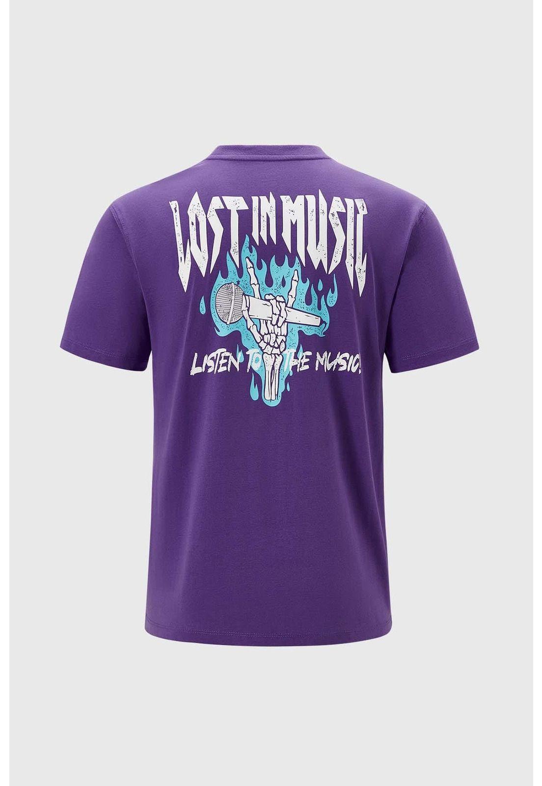 Polera Niño Oversize Estampado Morado-1