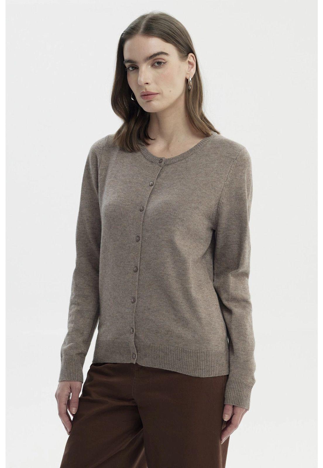 Sweater Mujer Regular Café-1