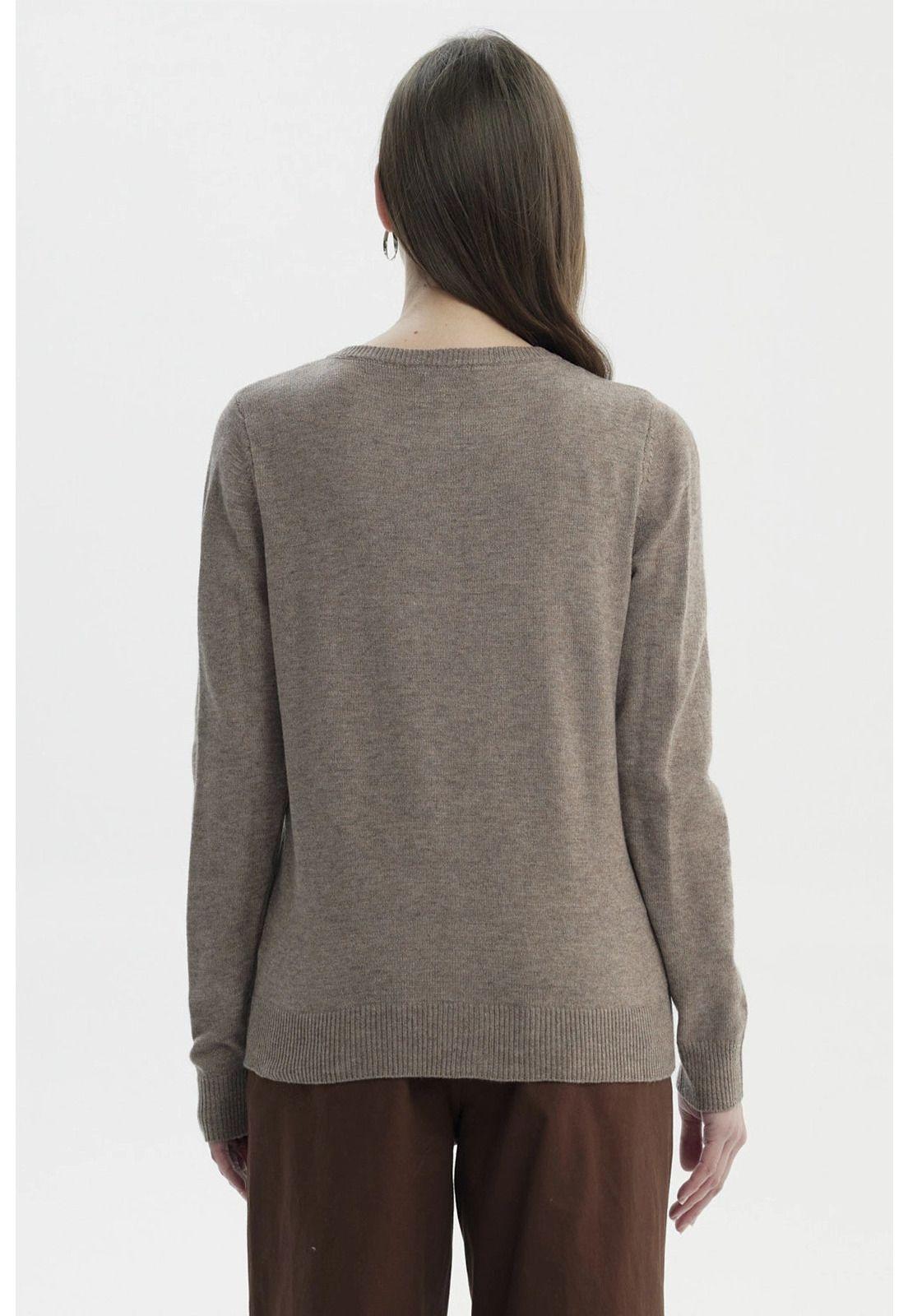 Sweater Mujer Regular Café-2