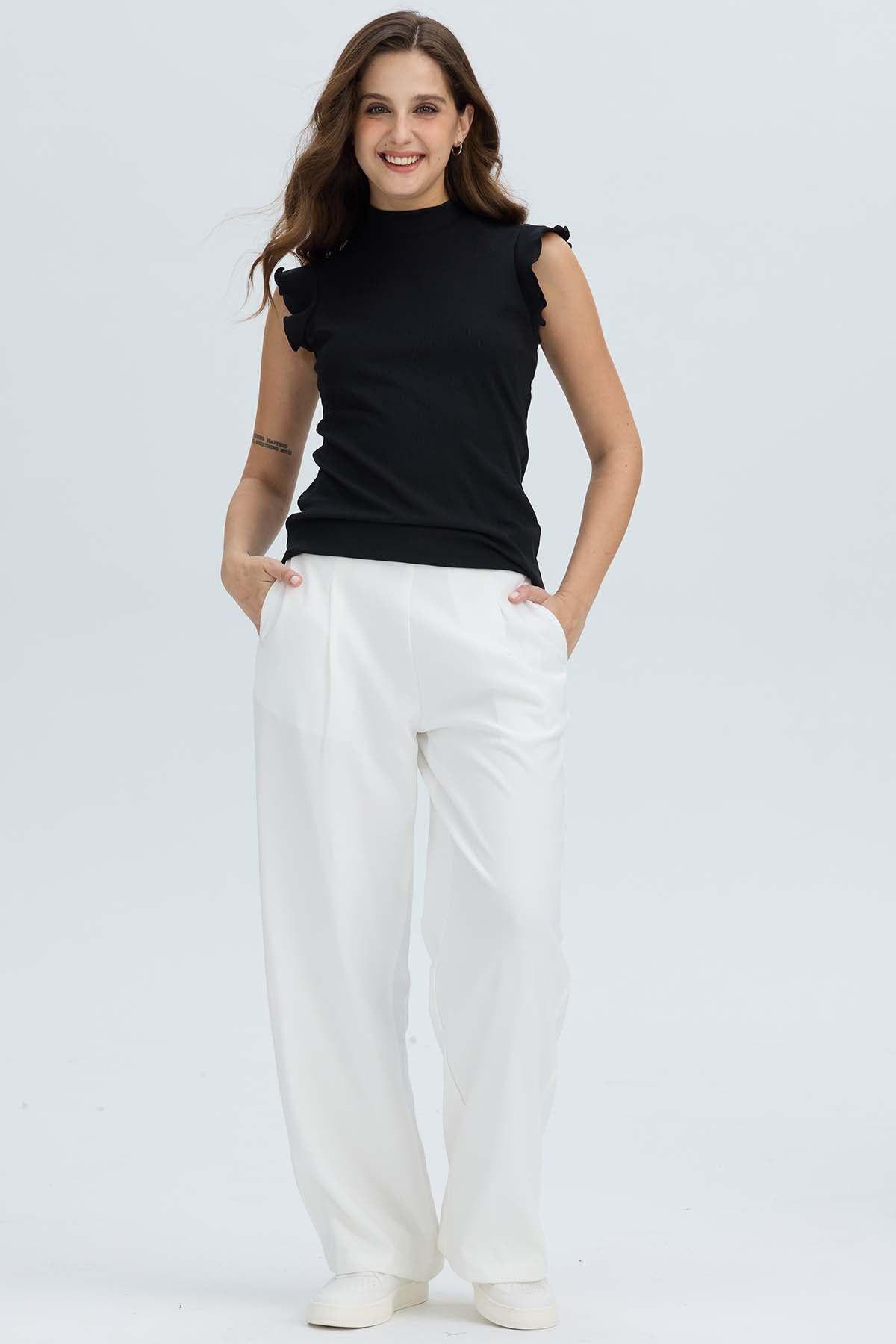 Pantalón Mujer Sastrero Sin Pretina Crudo-3