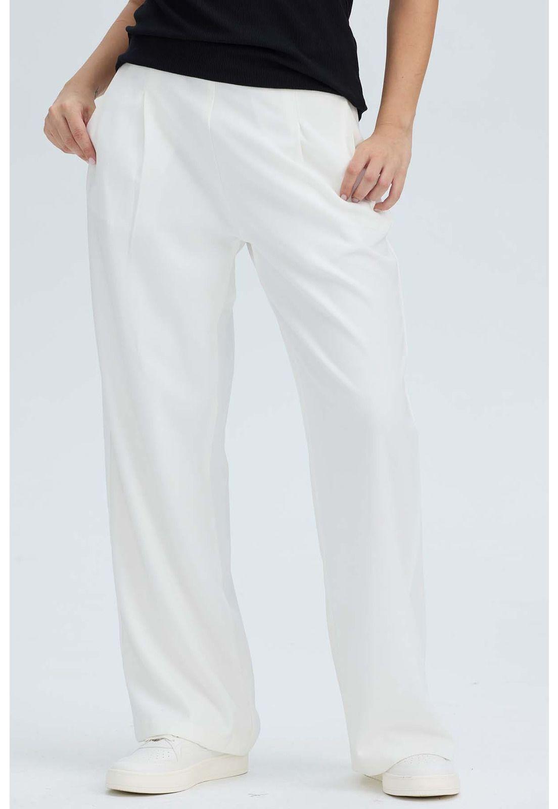 Pantalón Mujer Sastrero Sin Pretina Crudo-1
