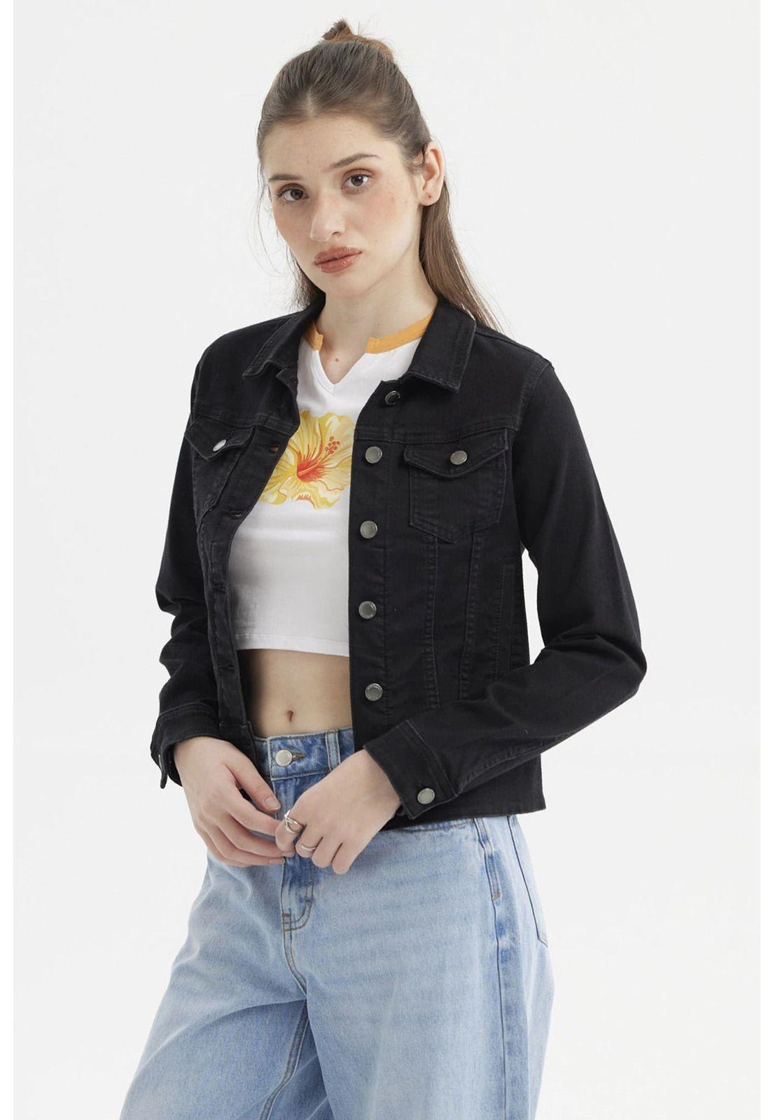 Chaqueta Mujer Clásica Negro - ll-1