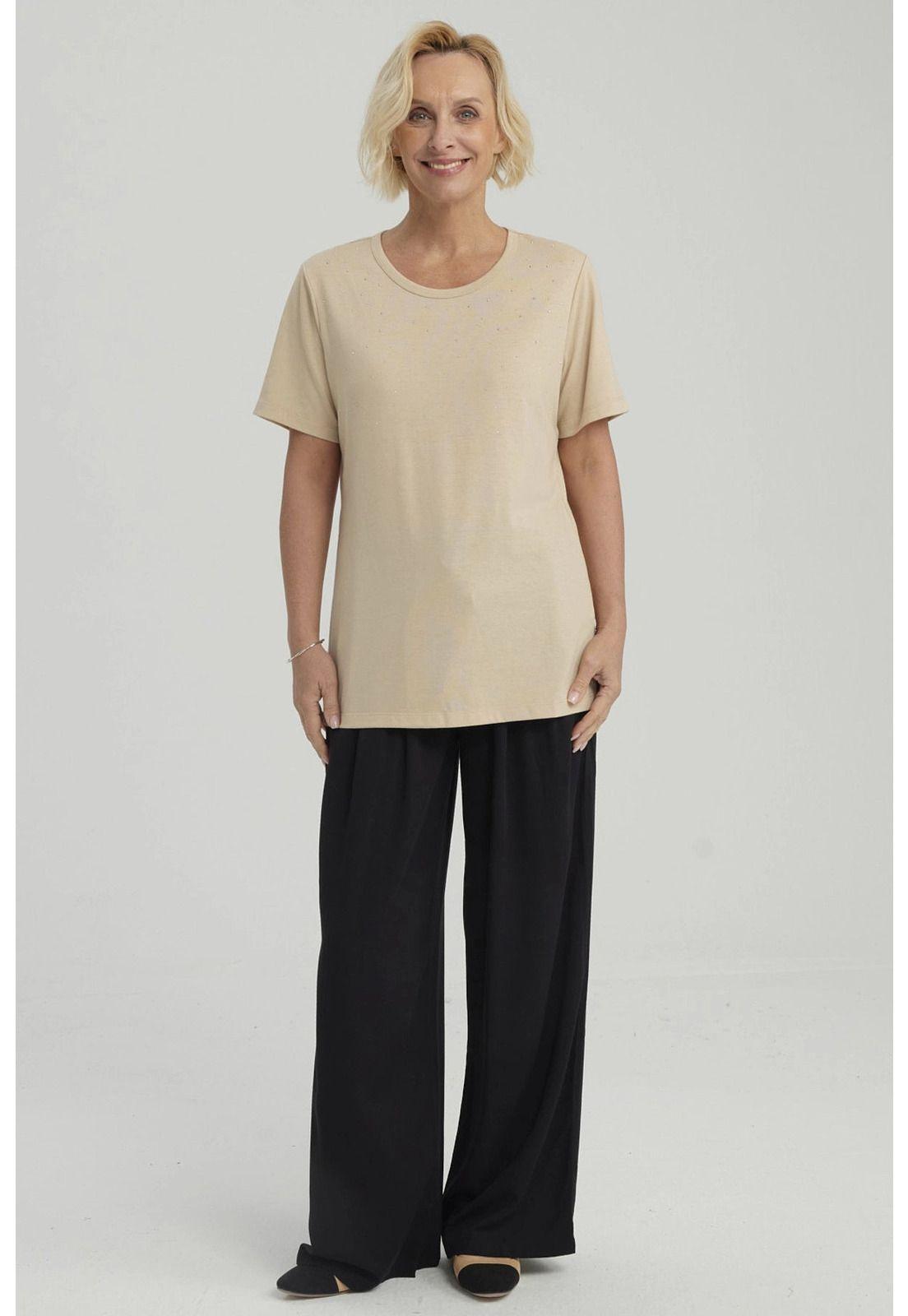 Polera Mujer Con Tachas Beige Oscuro-1
