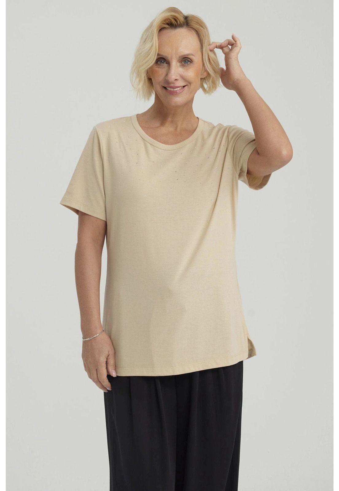 Polera Mujer Con Tachas Beige Oscuro-4